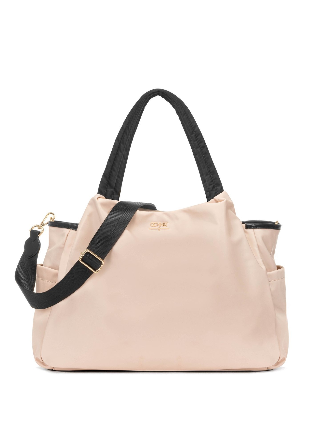 Pudroworóżowa torba dla mamy TOREN-0308-5A(W26) - widok produktu z przodu na białym tle. 