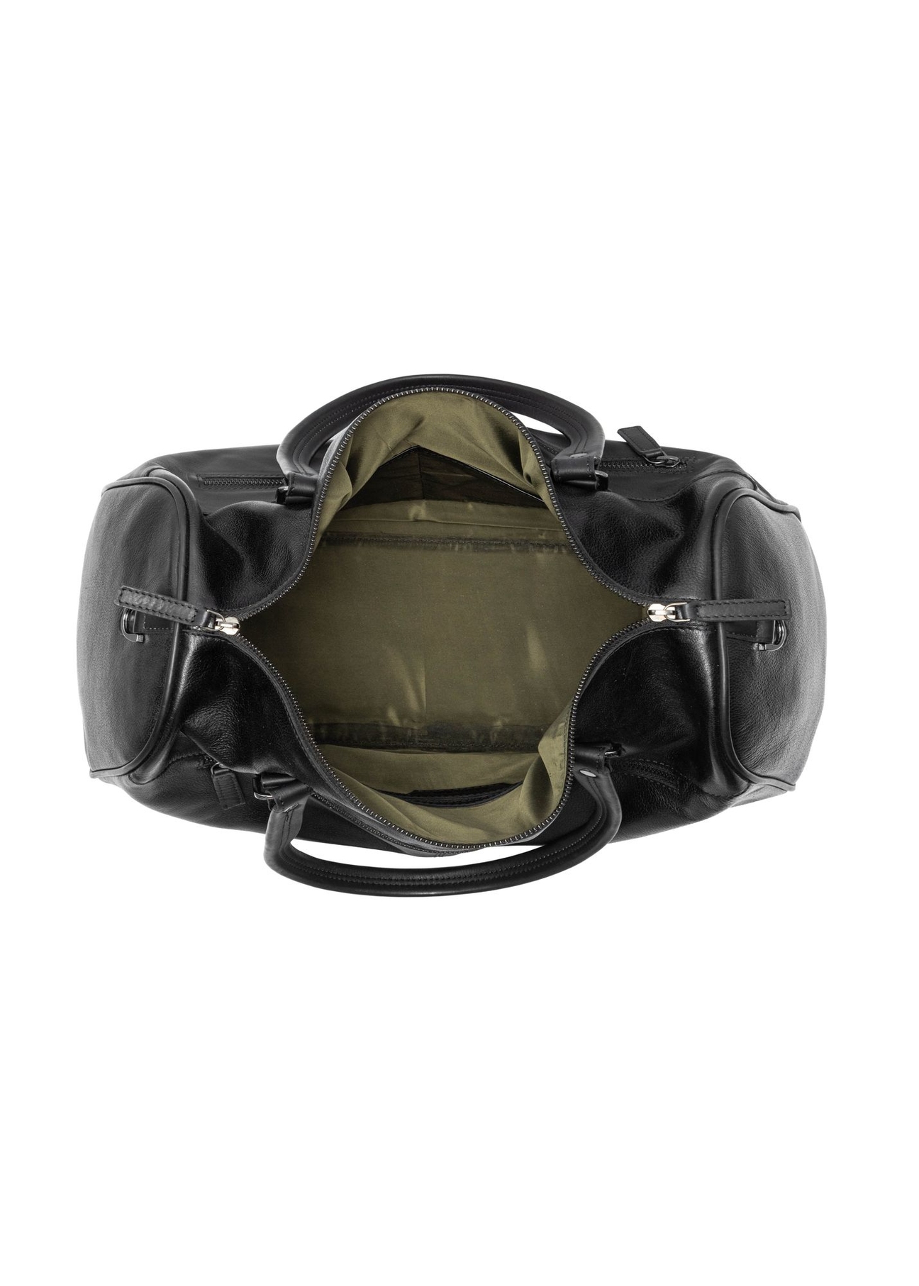 Czarna skórzana torba podróżna męska TORMS-0500-99(W26) - widok produktu z góry, na białym tle. 