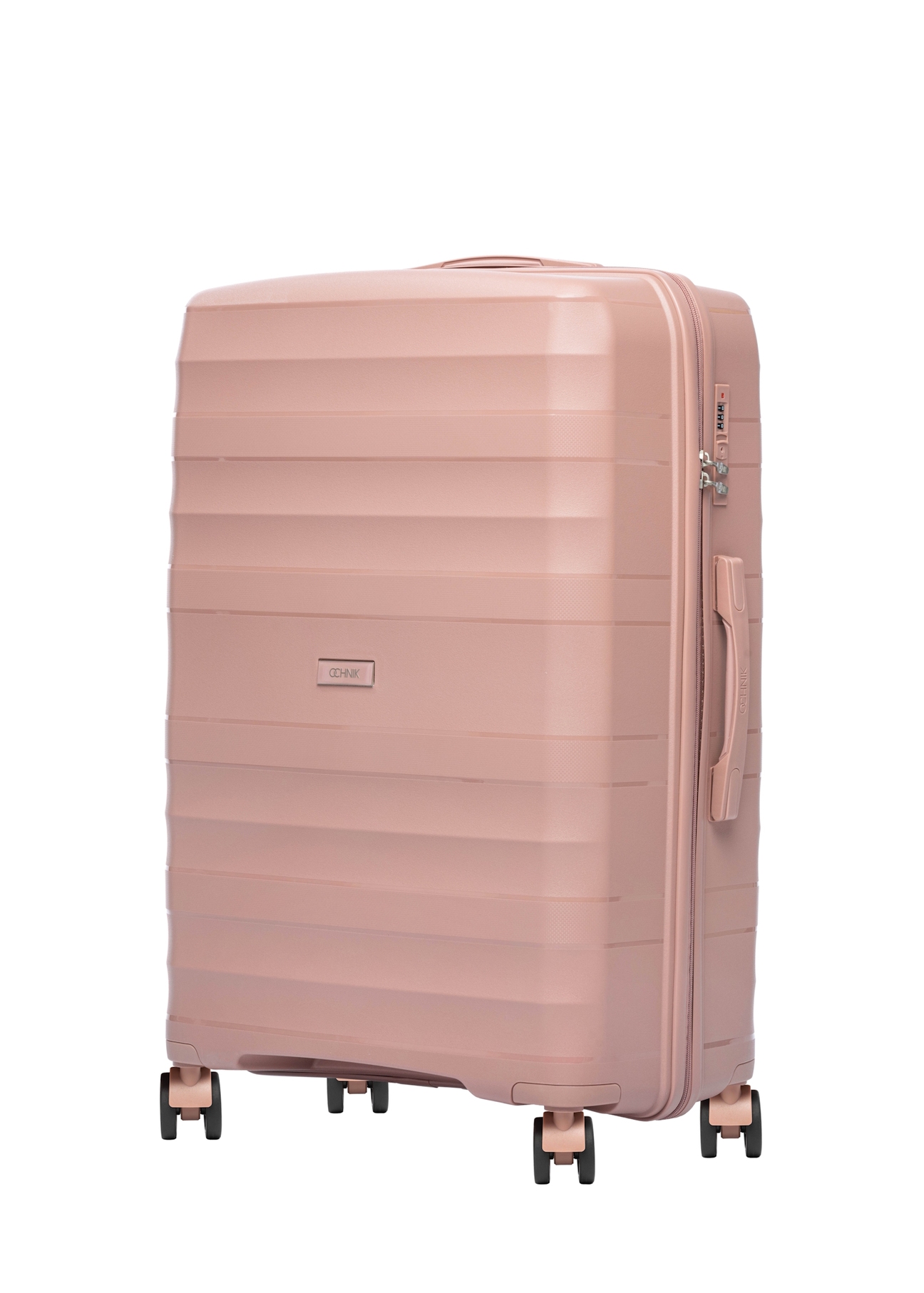 Duża walizka na kółkach WALPP-0024-5B-28(W26), widok produktu skosem na białym tle.