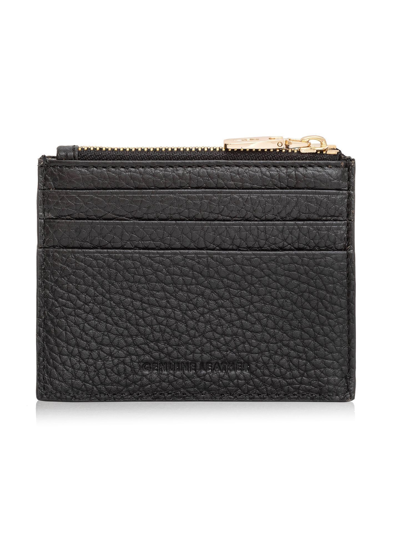 Mały skórzany portfel damski PORES-0806R-99(Z25) widok tyłu na białym tle. 