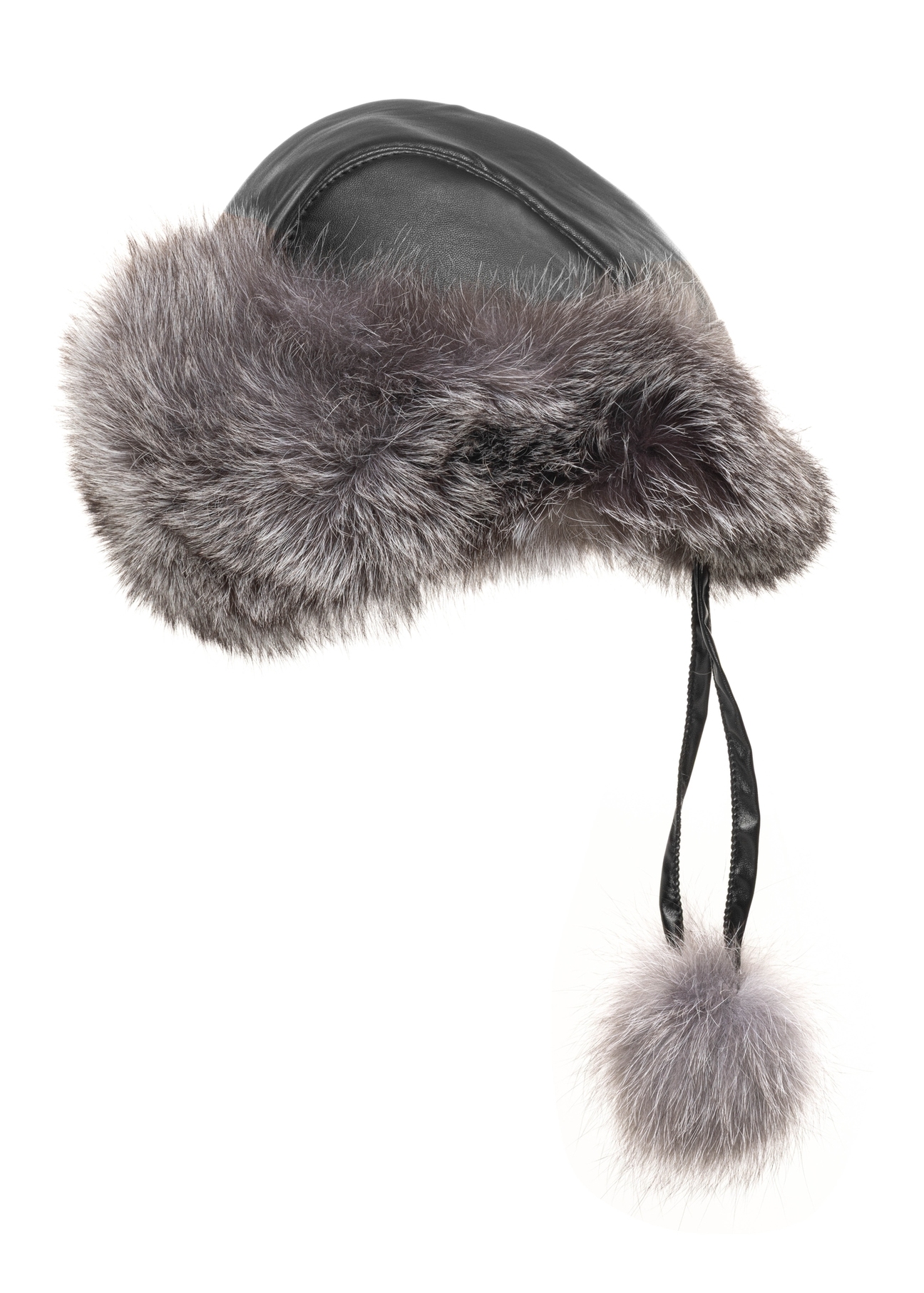 Czapka damska z futrem naturalnym z lisa CZADF-0049-9J(Z26)
