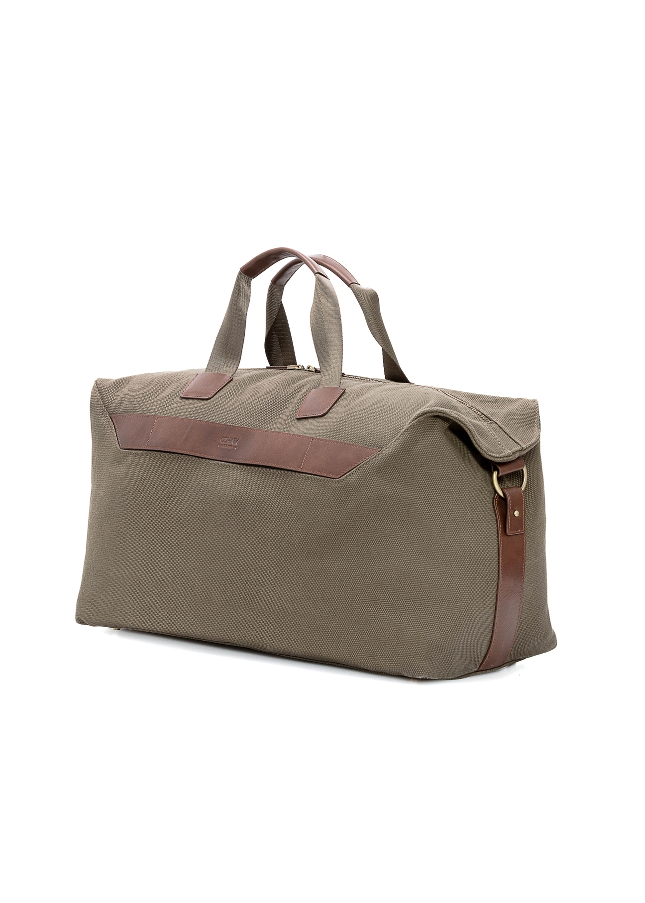 Torba podróżna w kolorze khaki TORMN-0372-55(Z25), widok produktu skosem na białym tle.