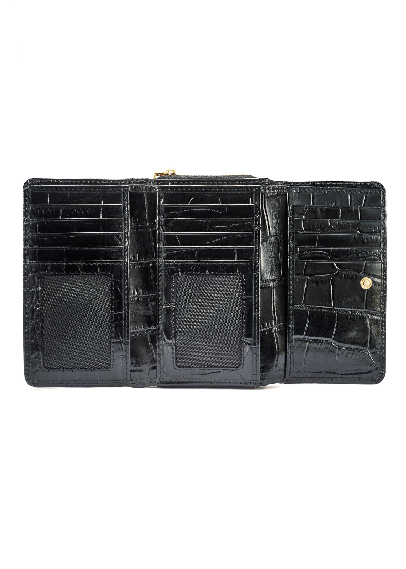 Czarny skórzany portfel damski croco PORES-0956-99(W25)