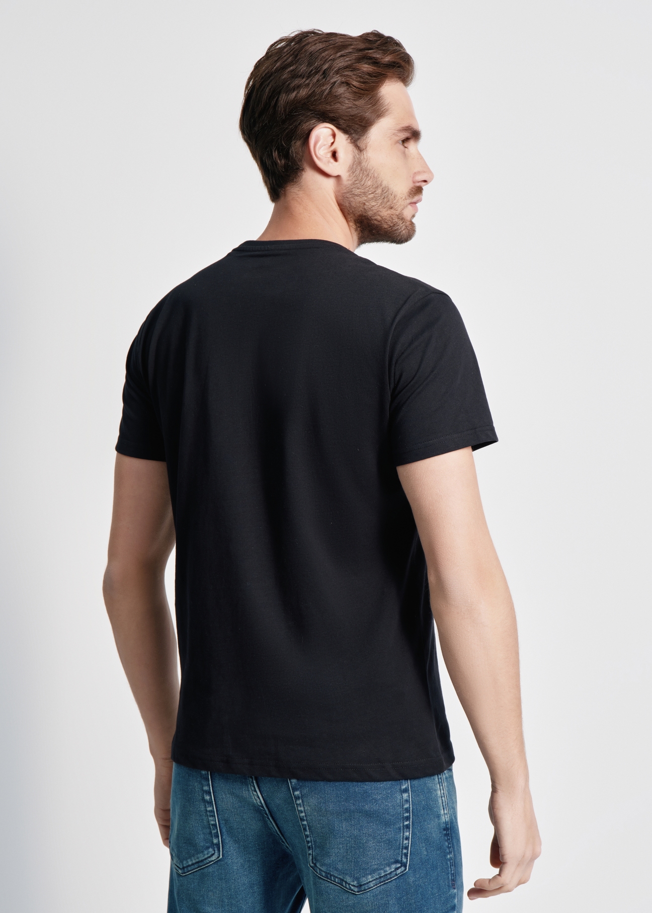 Czarny T-shirt męski TOP GUN TSHMT-0098-99(W24)-02