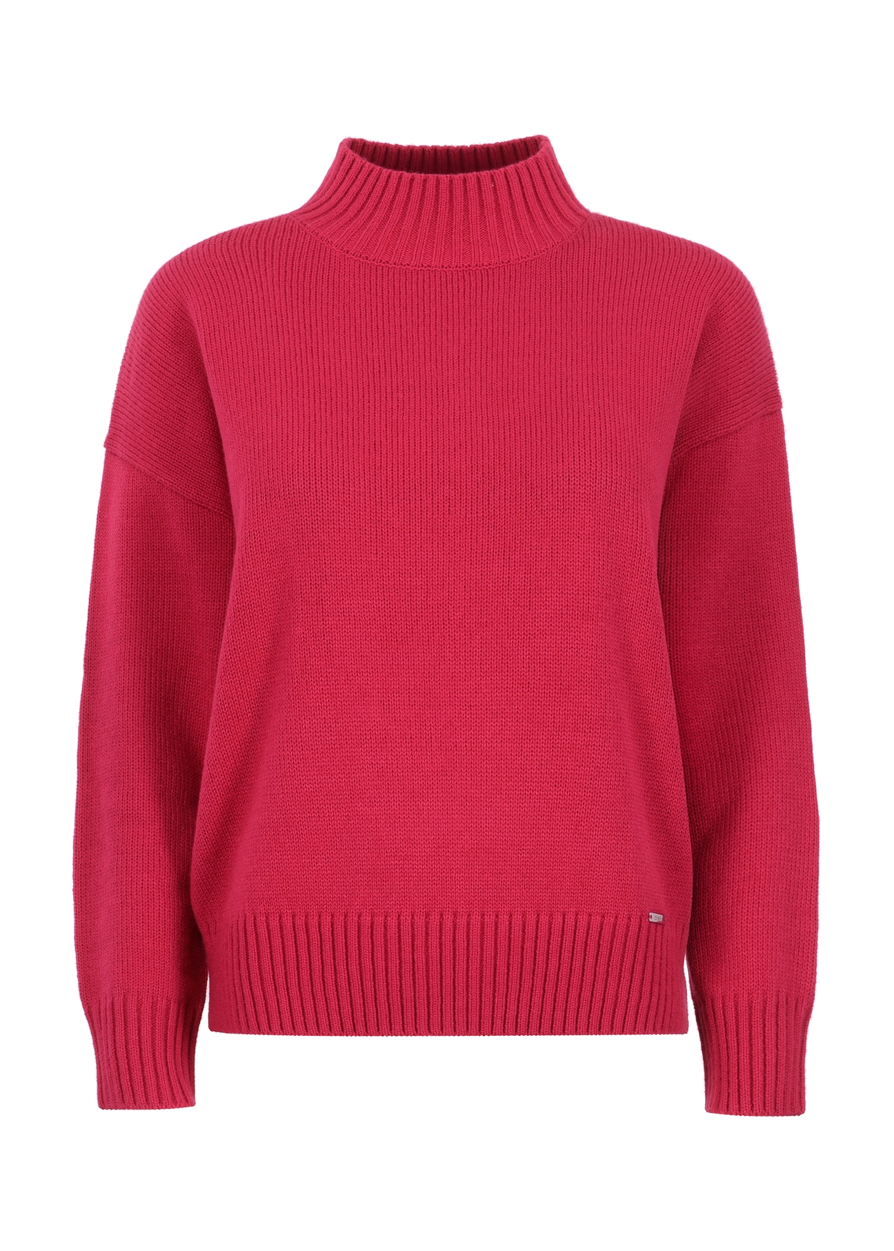 Fuksjowy sweter z golfem damski SWEDT-0186-31(Z23)-03