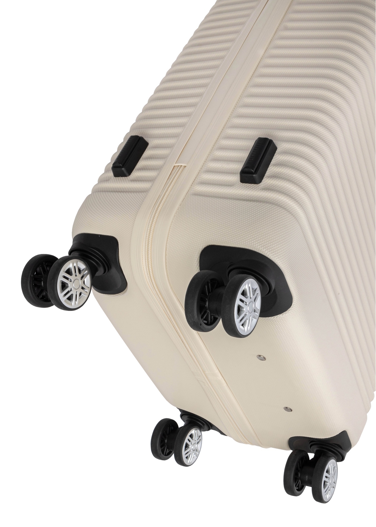 Walizka duża na kółkach WALAB-0040-0C-28(W26), zbliżenie na kółka produktu na białym tle.