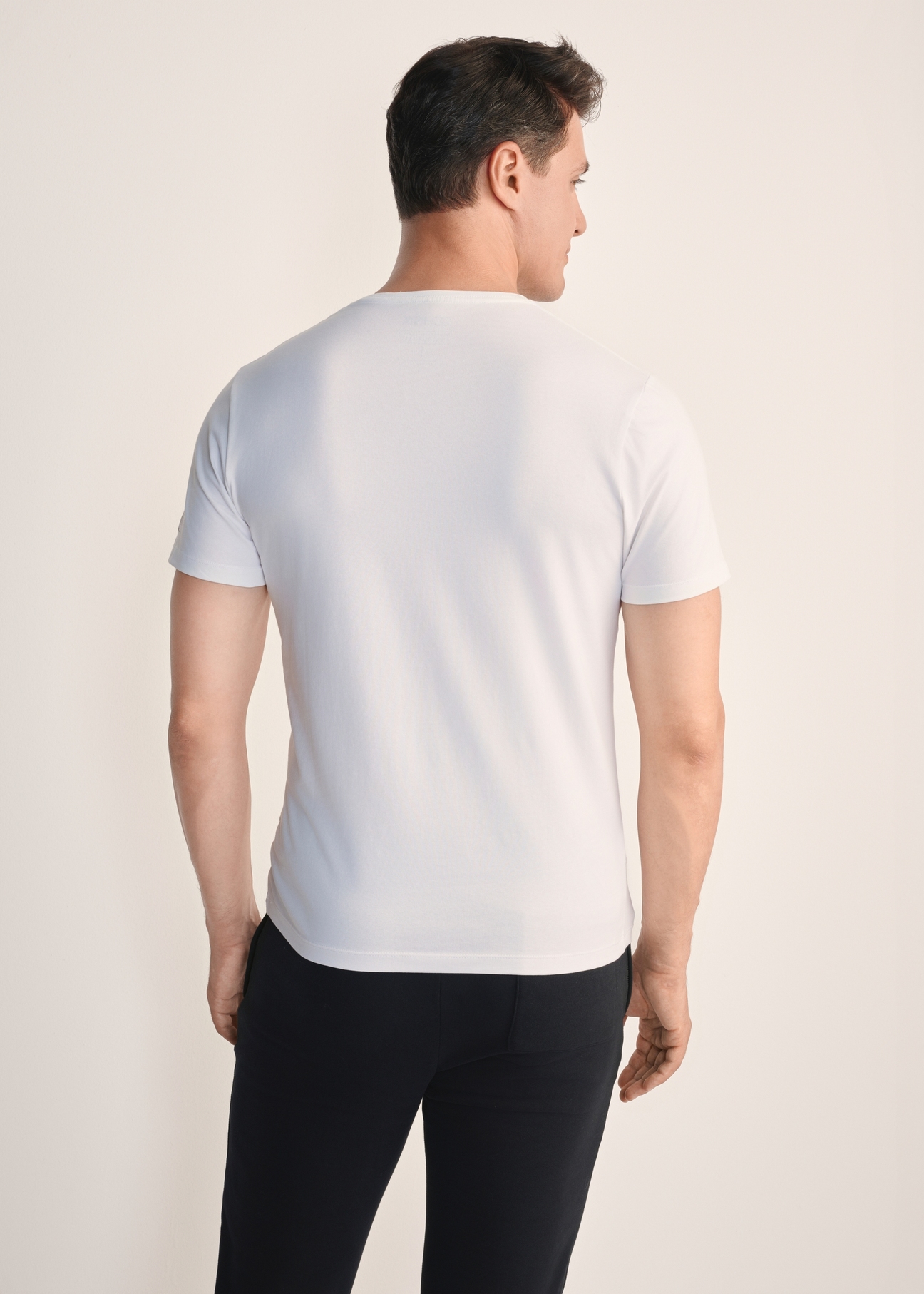 Trójpak białych T-shirtów męskich basic ZESMT-0040-11(KS)