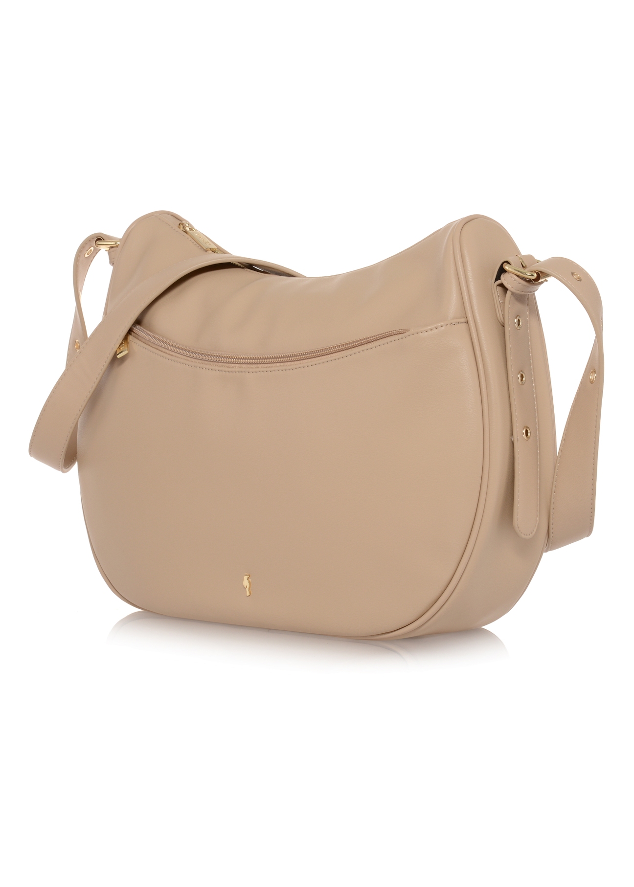 Beżowa torebka damska typu saddle bag TOREC-0814-80(W23)-02