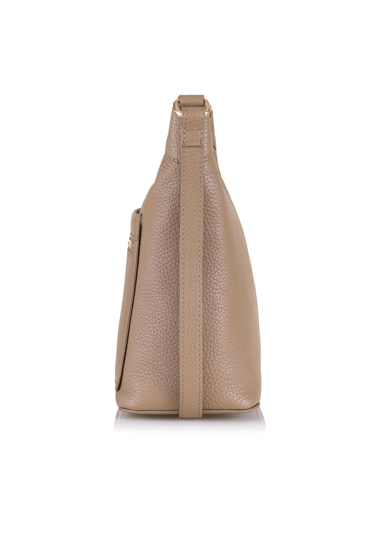 Beżowa skórzana torebka damska w stylu hobo TORES-0957-82(Z23)-03