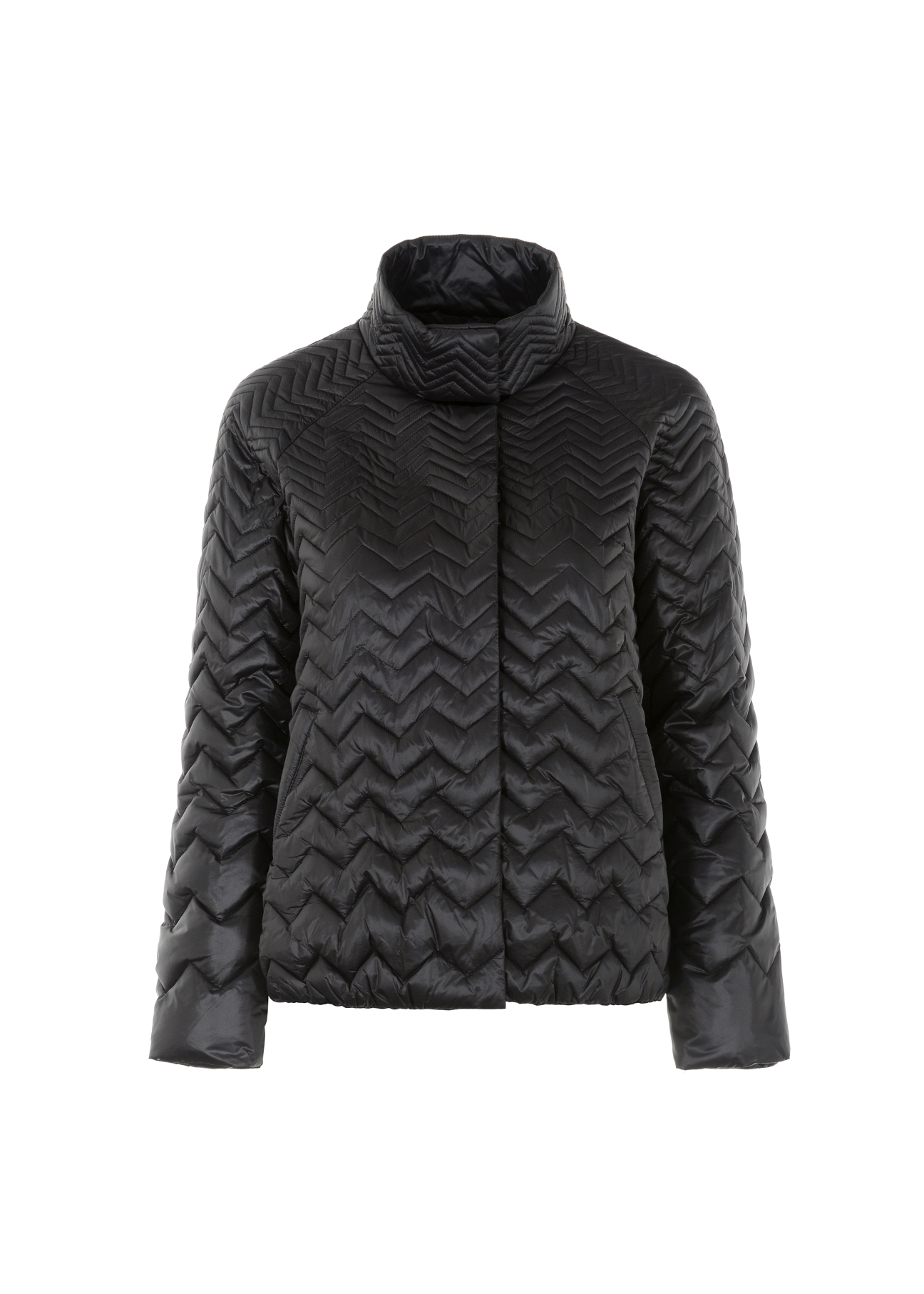 Czarna pikowana kurtka damska KURDT-0282-99(W21)-03