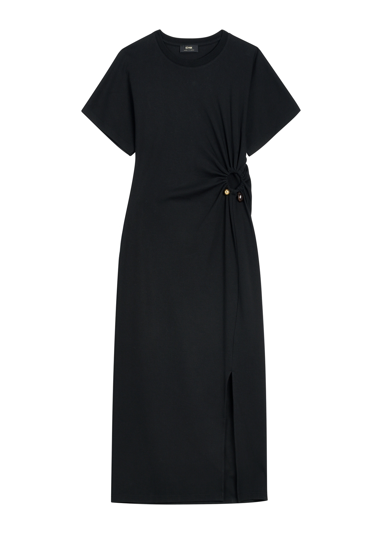 Czarna bawełniana sukienka midi SUKDT-0273-99(W26)