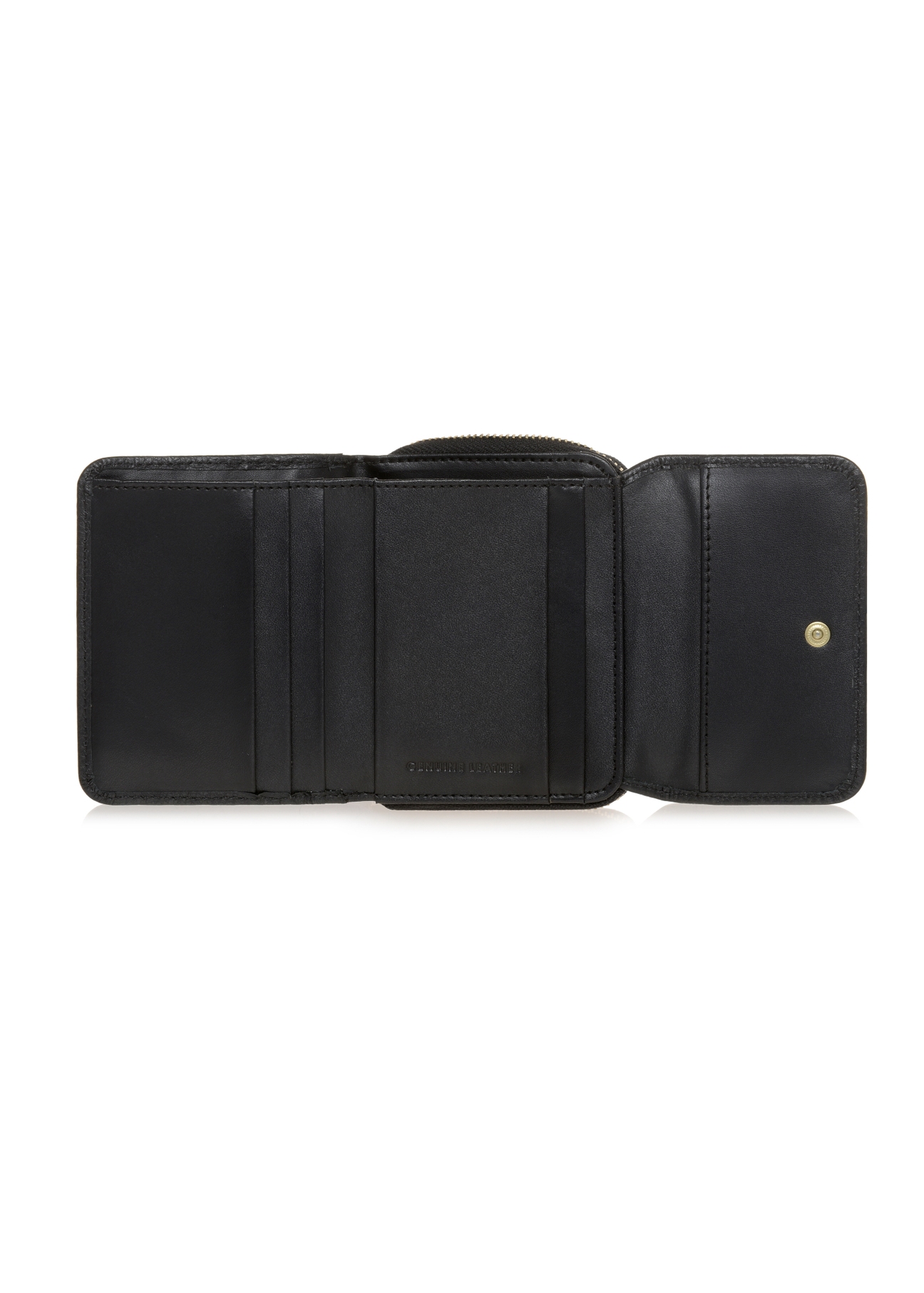 Mały czarny skórzany portfel damski PORES-0802A-99(W23)-03