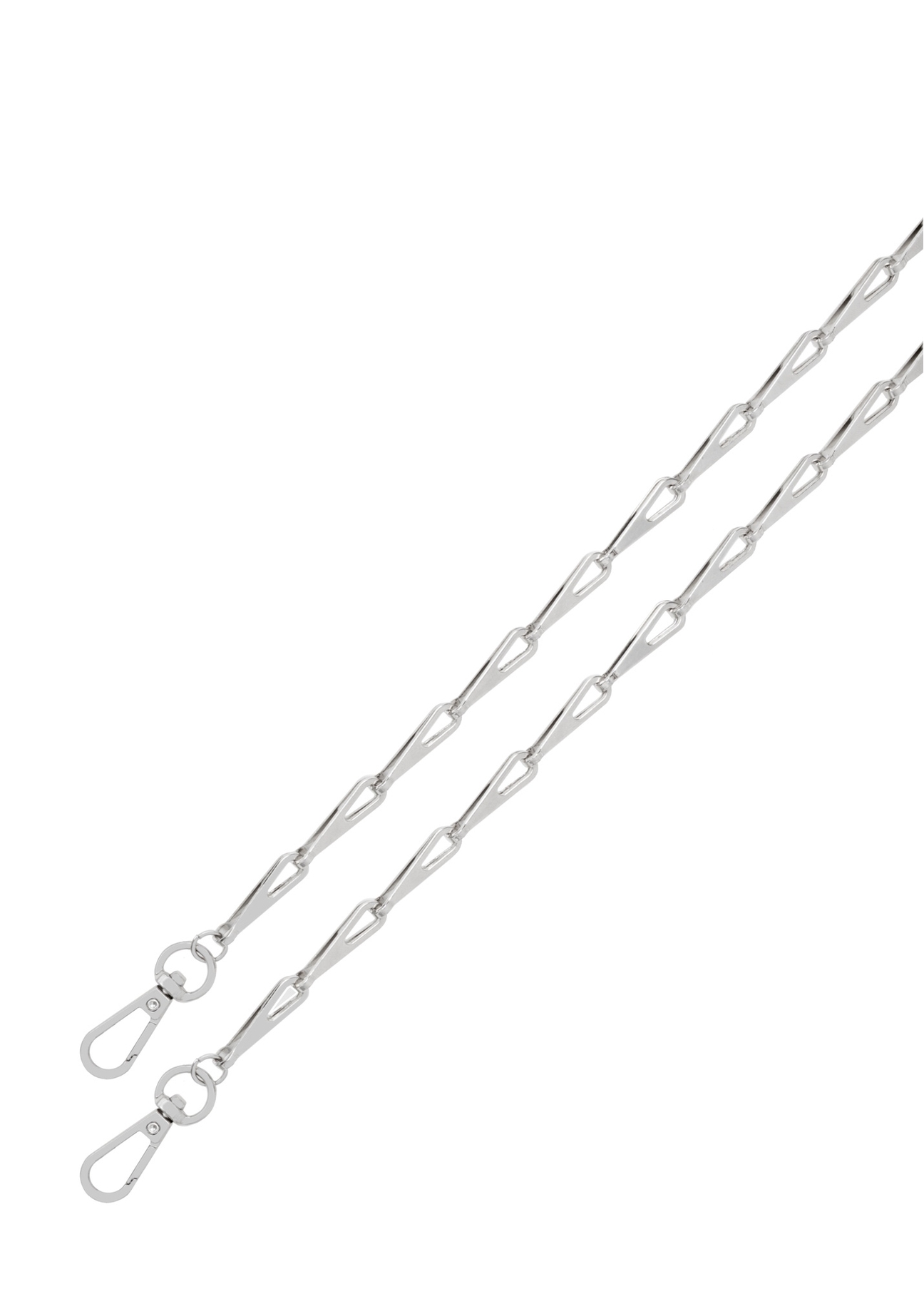 Srebrna torebka damska z cekinami TOREC-1085-91(Z25), widok łańcuszka produktu na białym tle.