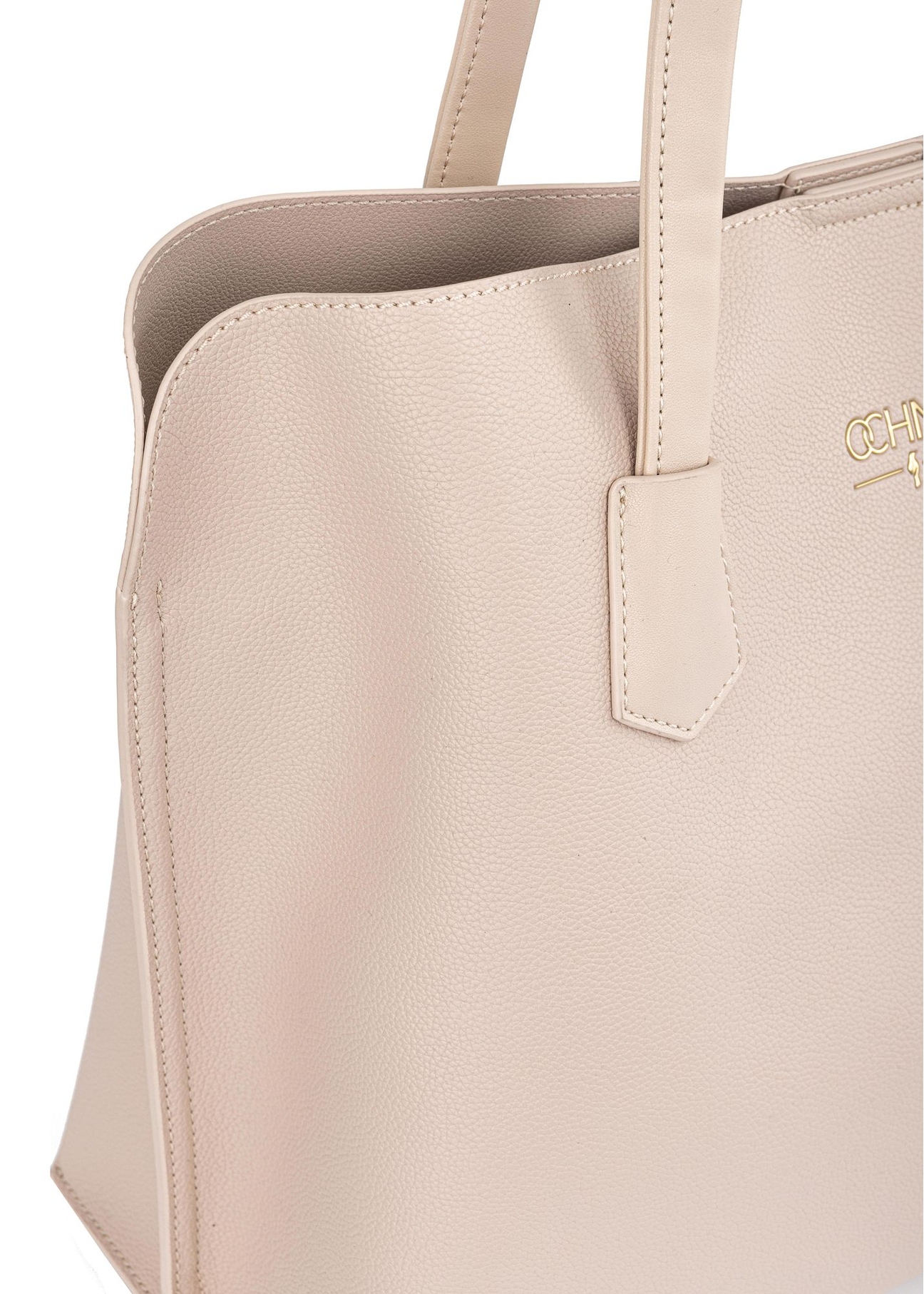 Kremowa torebka damska shopper TOREC-0795-81(W23)-06