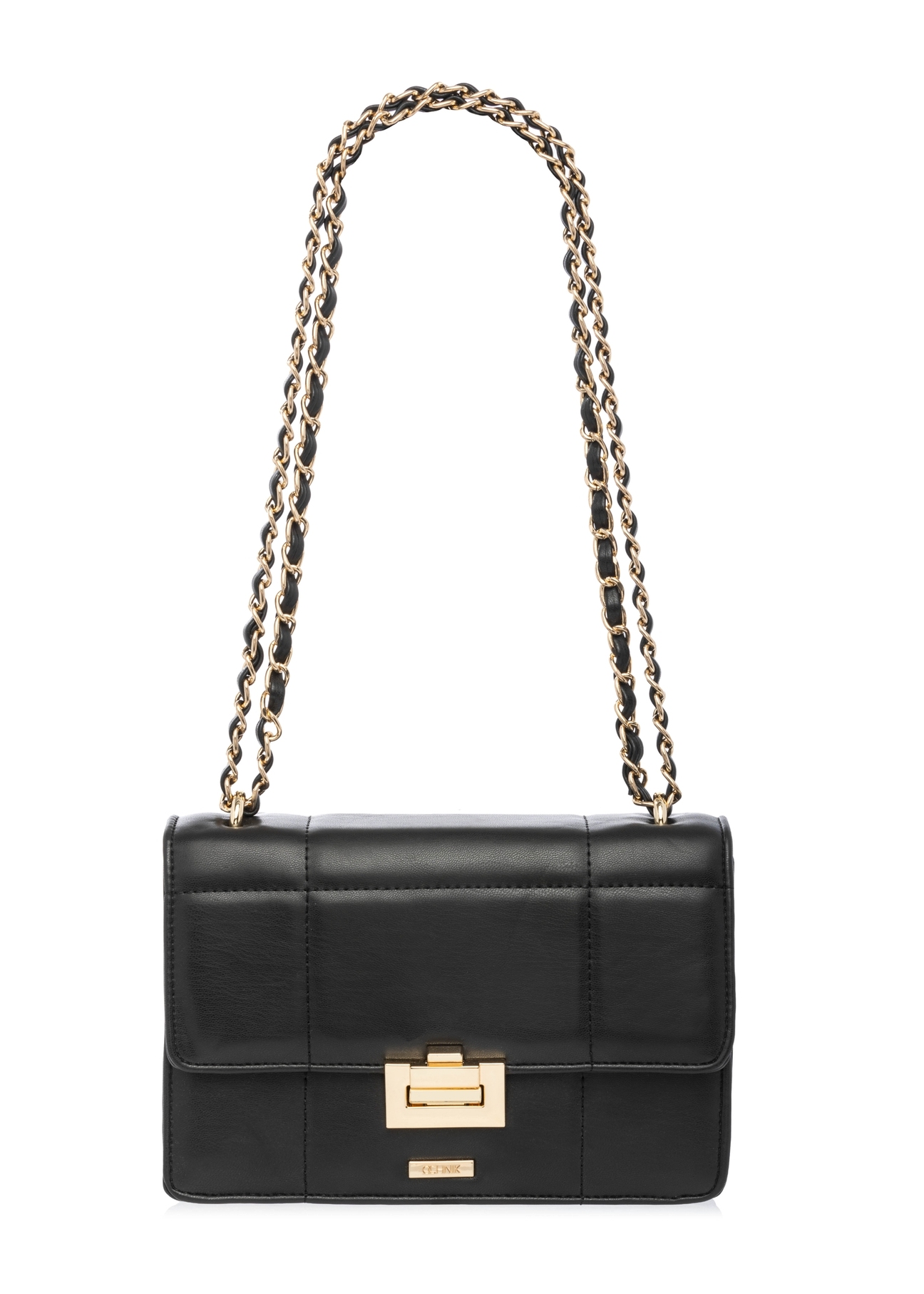 Mała torebka damska w kolorze czarnym TOREC-1186-99(W26) - widok produktu z przodu, na białym tle. 