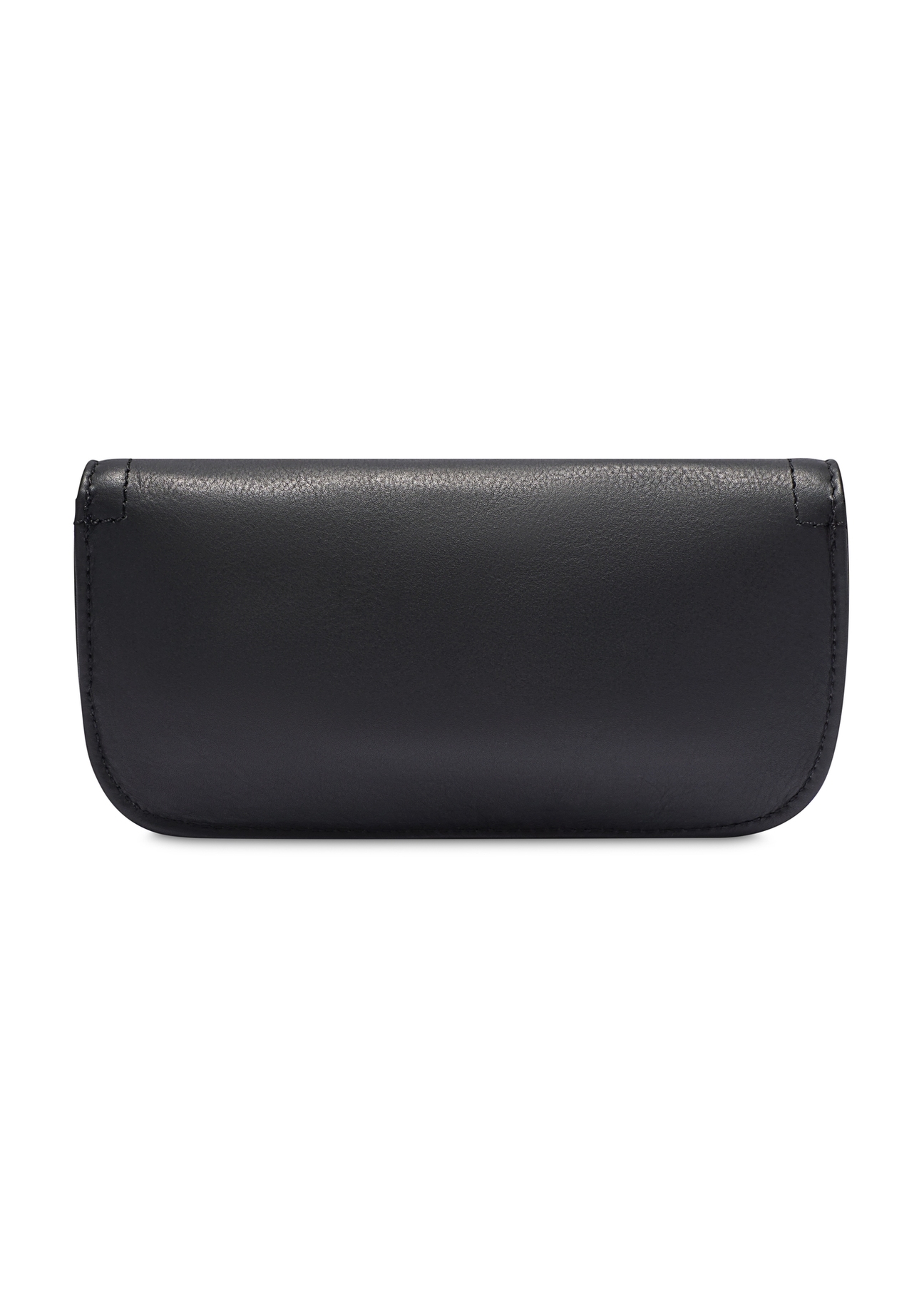 Skórzane etui w kolorze czarnym PORMS-0698-99(W26), widok produktu od tyłu na białym tle.