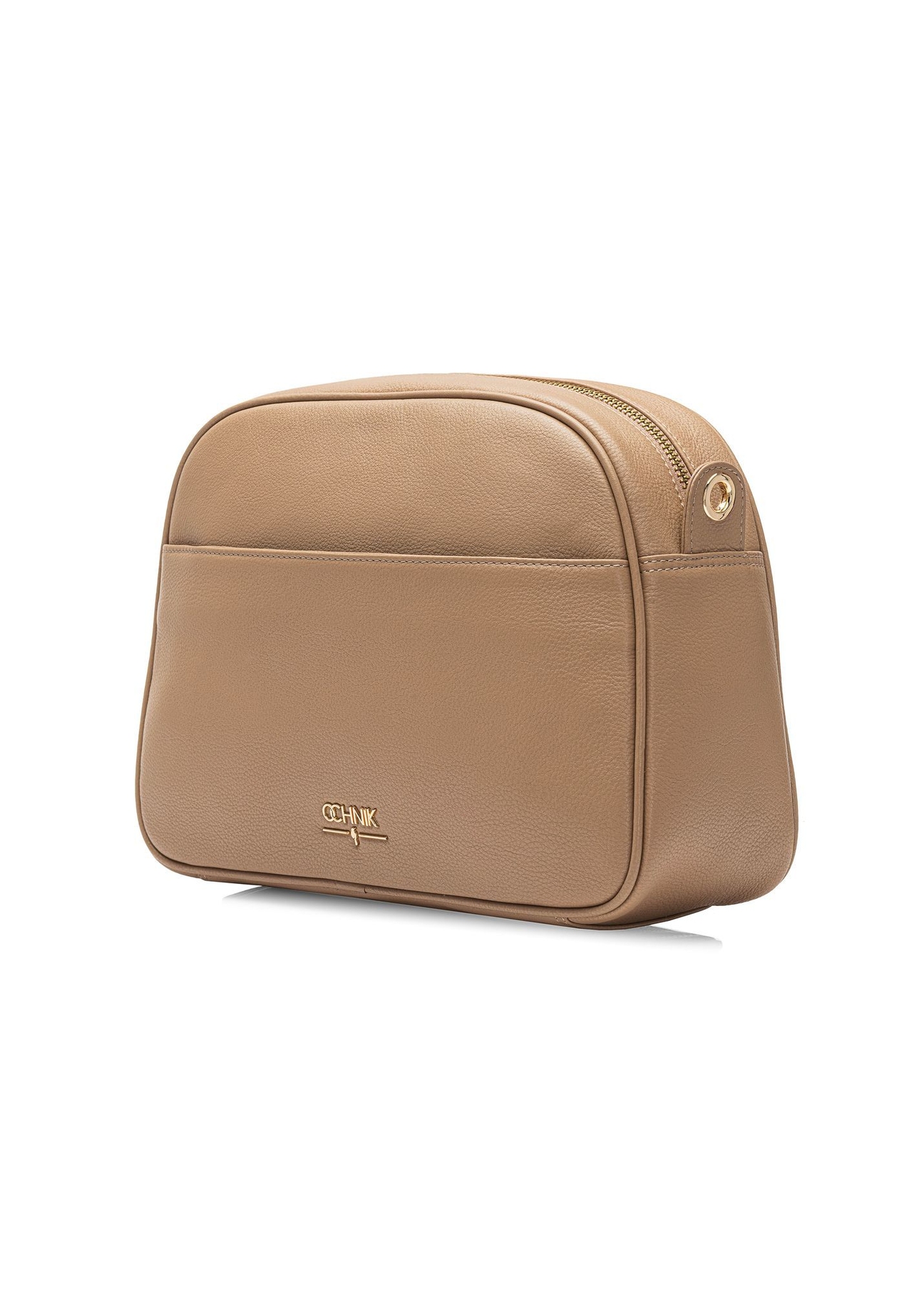 Skórzana beżowa torebka damska na ramię TORES-0806D-81(W25)-02