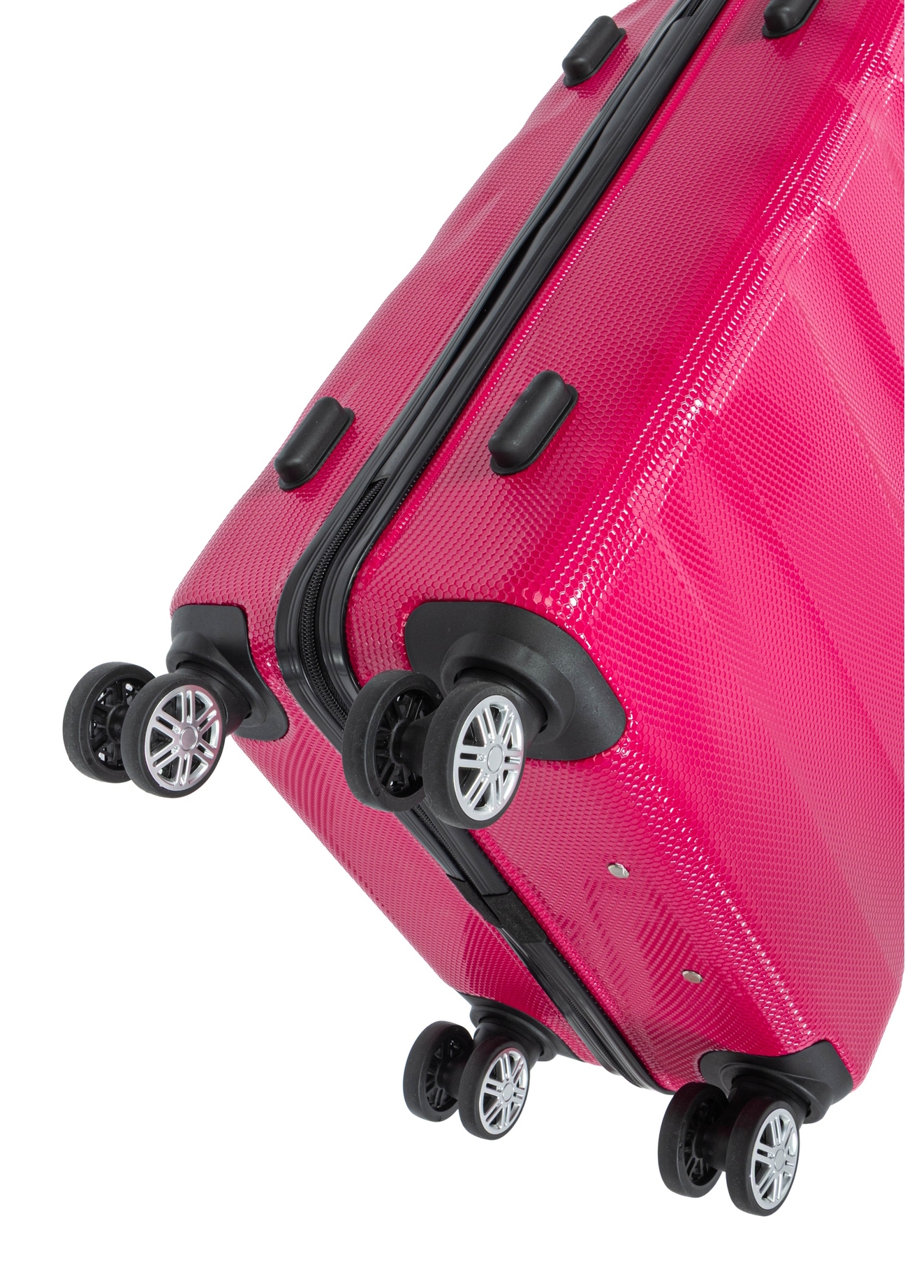 Komplet walizek na kółkach 19'/24'/28' WALPC-0012-5E(W26), zbliżenie na kółka produktu na białym tle.