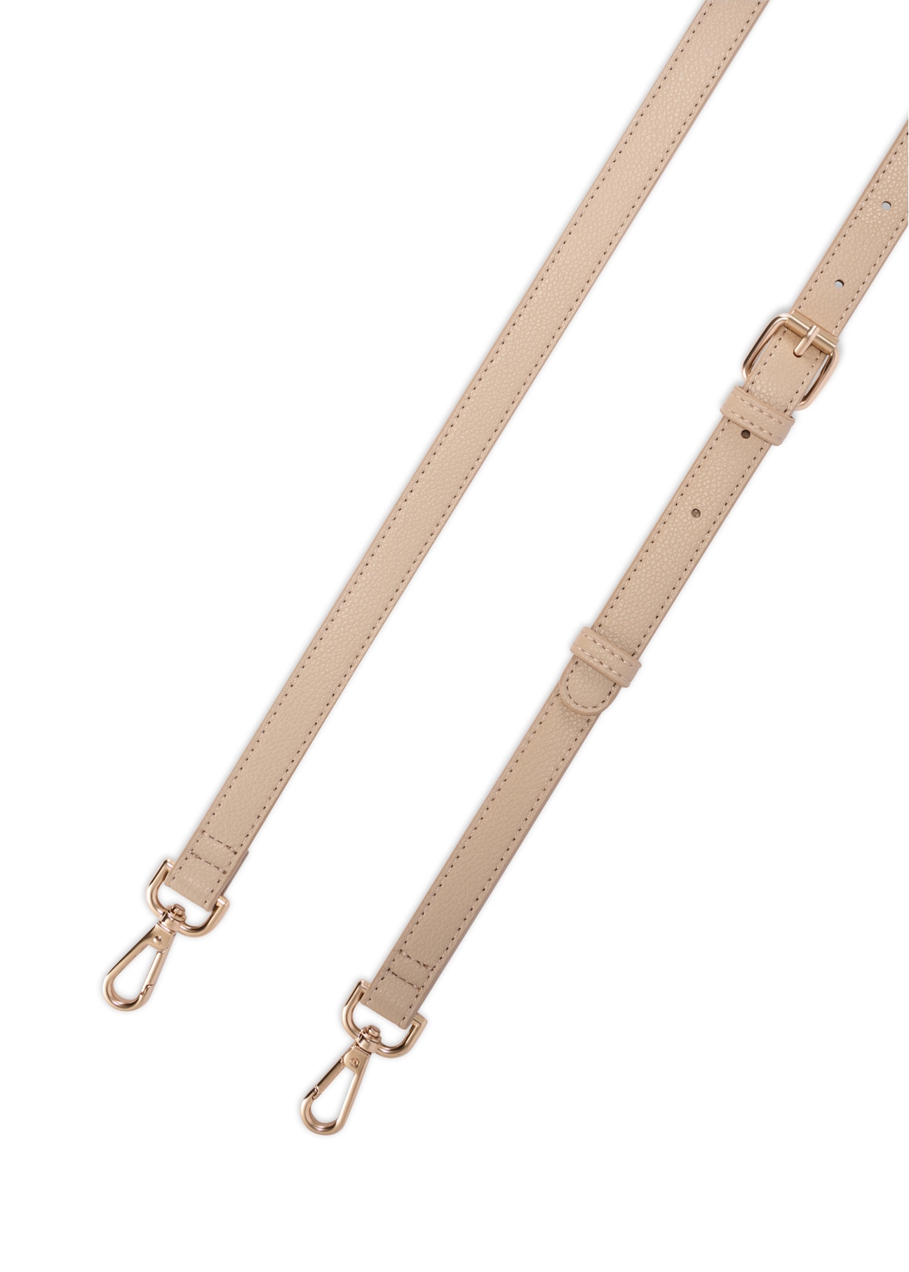 Kremowa torebka listonoszka damska TOREC-1120-0P(W26),   widok zbliżenia na detal produktu na białym tle. 