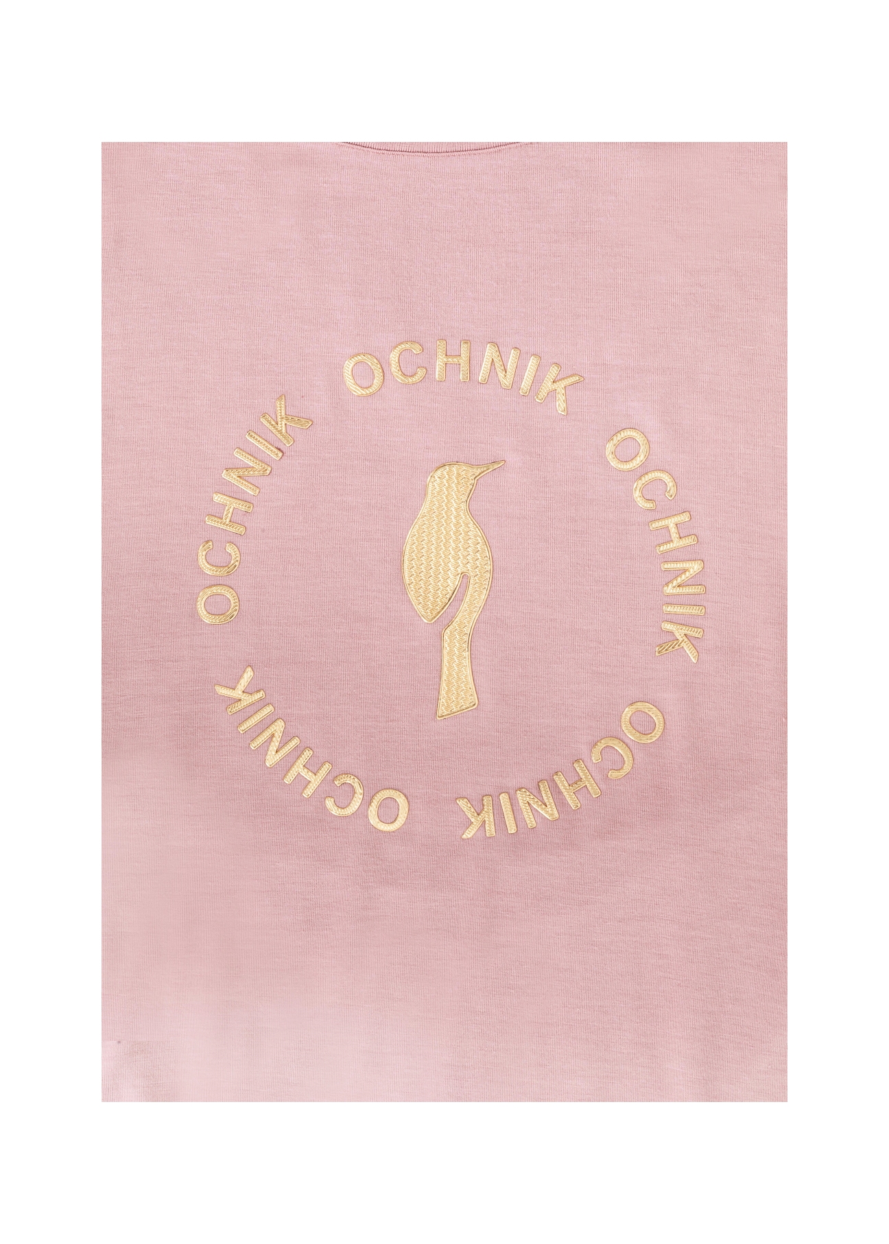 Różowy T-shirt damski z logo OCHNIK TSHDT-0081-34(Z21)-03