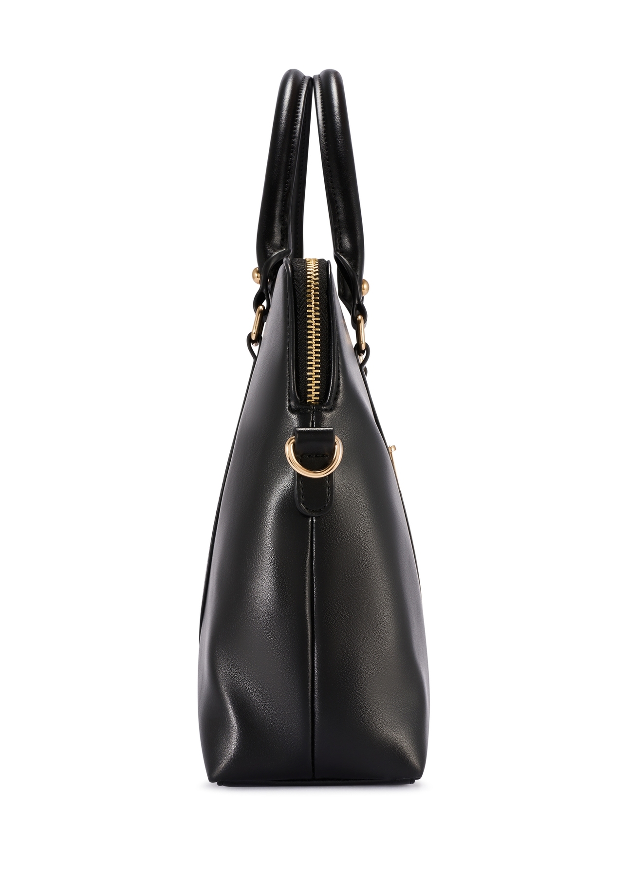 Czarna damska torba na laptopa TOREC-1130-99(W26), widok produktu z boku na białym tle.