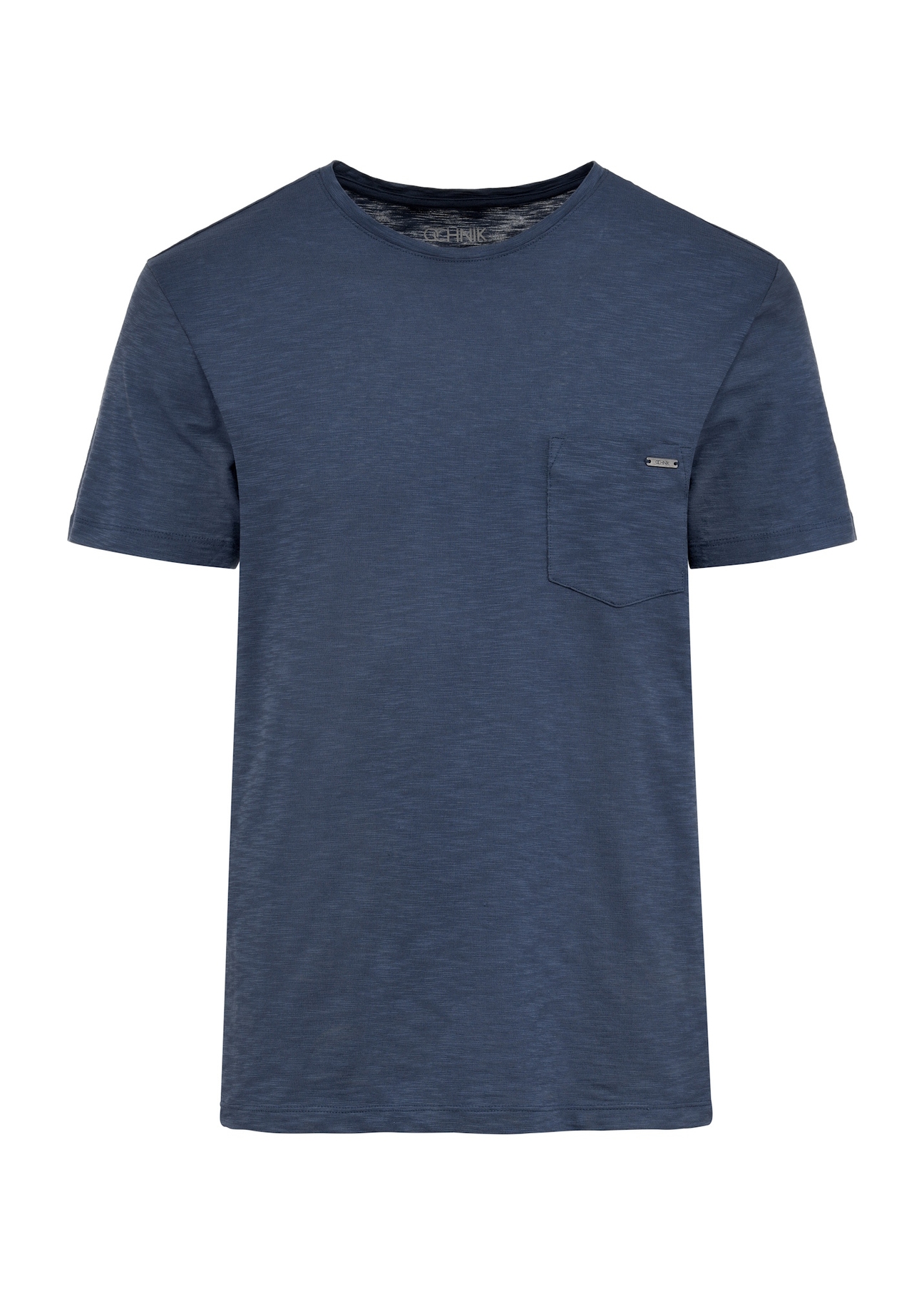 Granatowy bawełniany t-shirt męski TSHMT-0121-69(W25)-04
