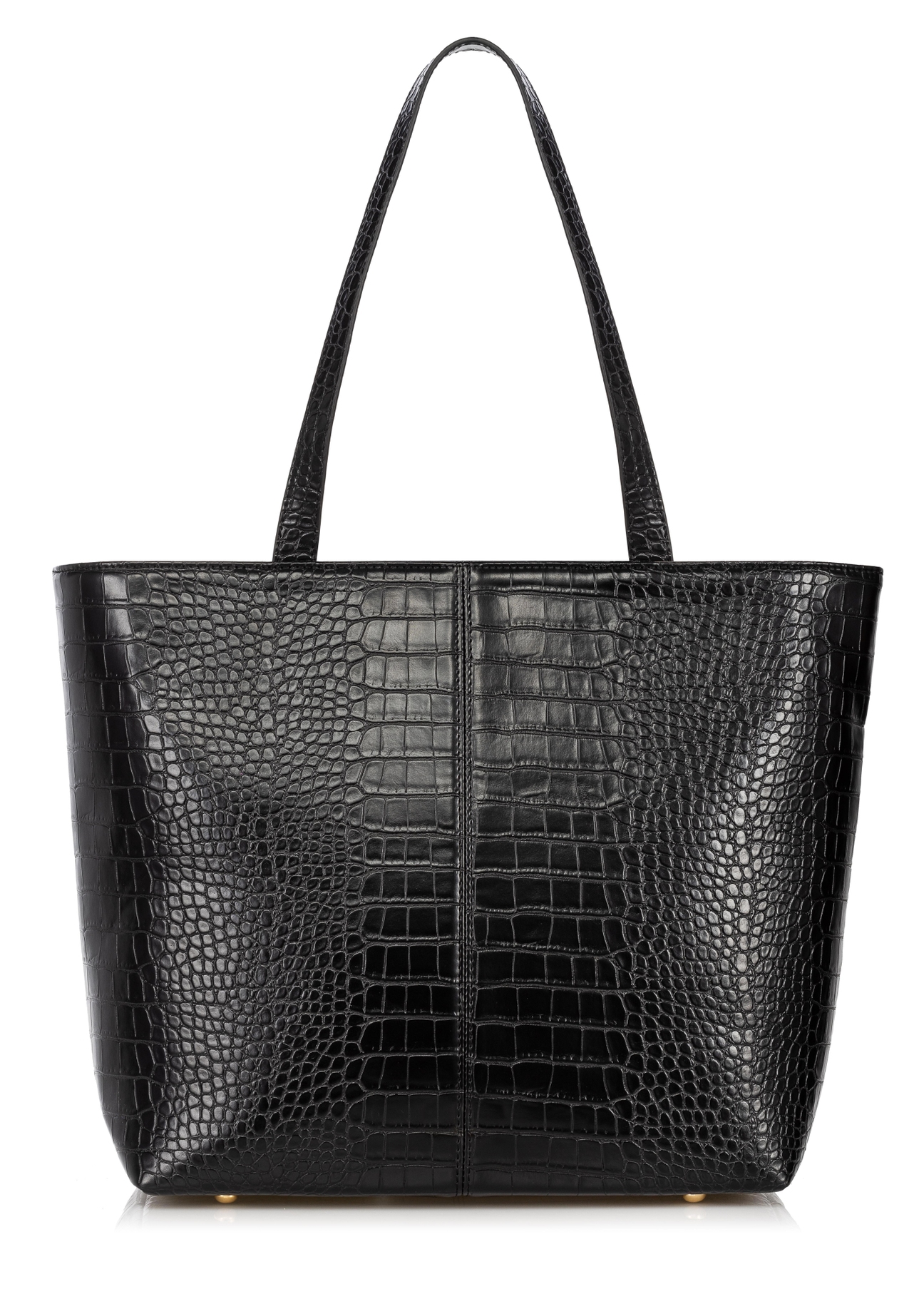 Czarna torebka shopper damska croco TOREC-0810-99(W23)-03