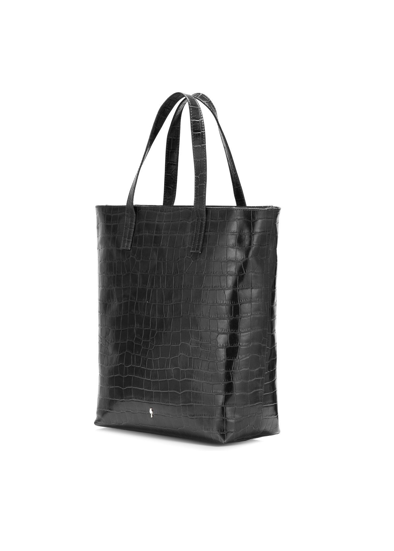 Torebka shopper damska croco TORES-0701E-99(Z25), widok skosu produktu na białym tle.