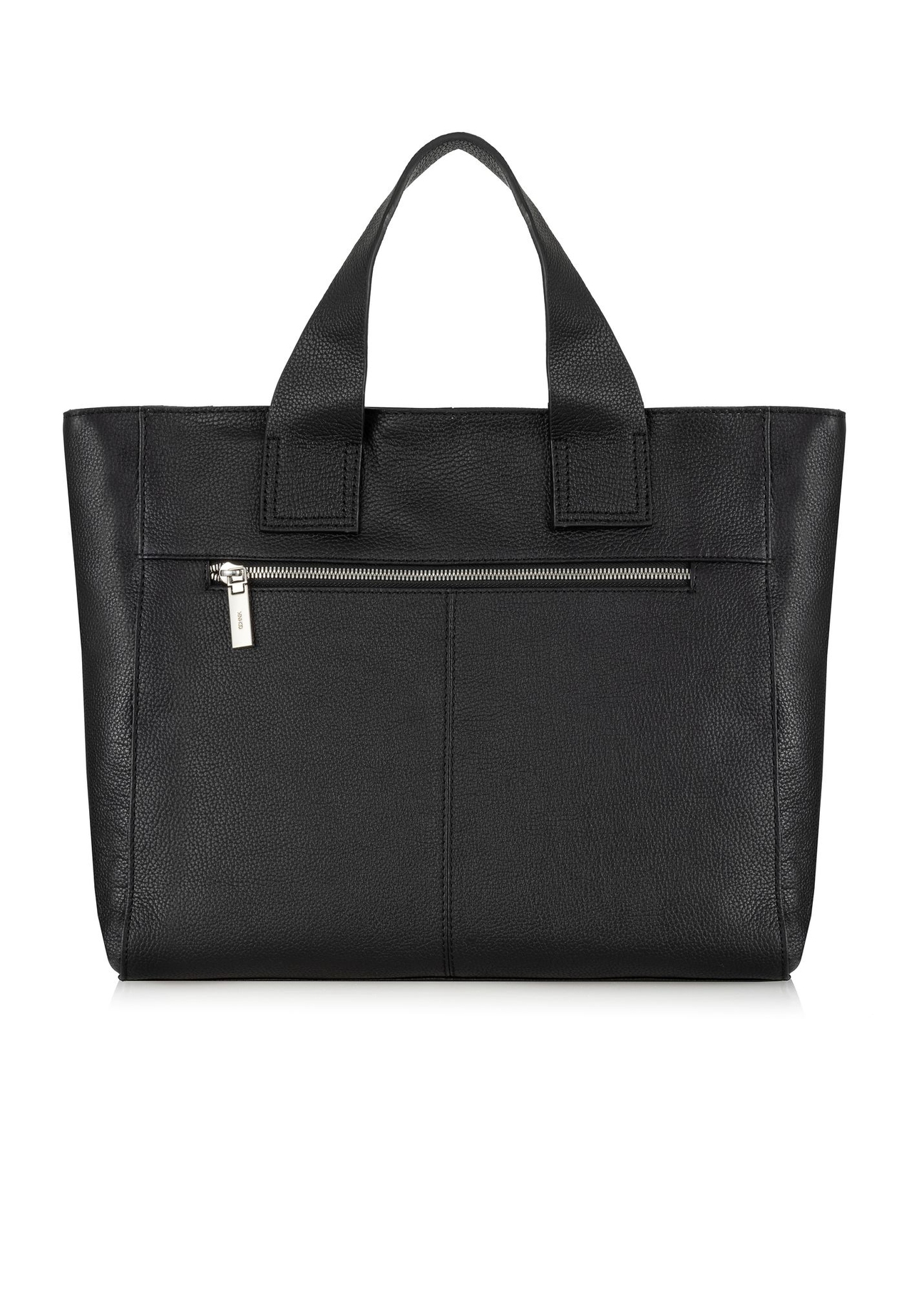Czarna skórzana torebka shopper TORES-0993-99(W24)-05