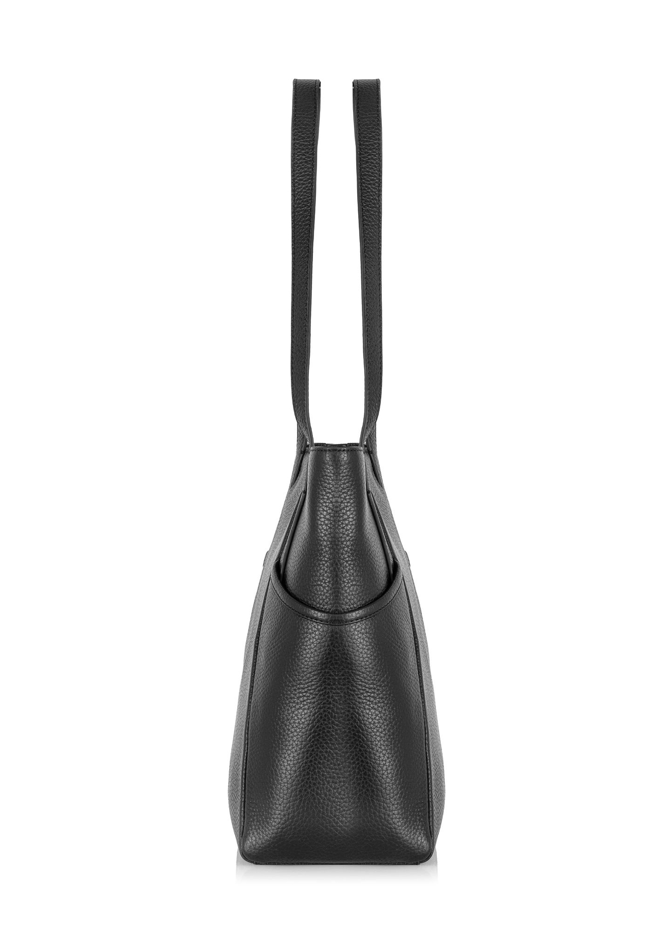 Czarna skórzana torebka shopper TORES-0980-99(W24)-04