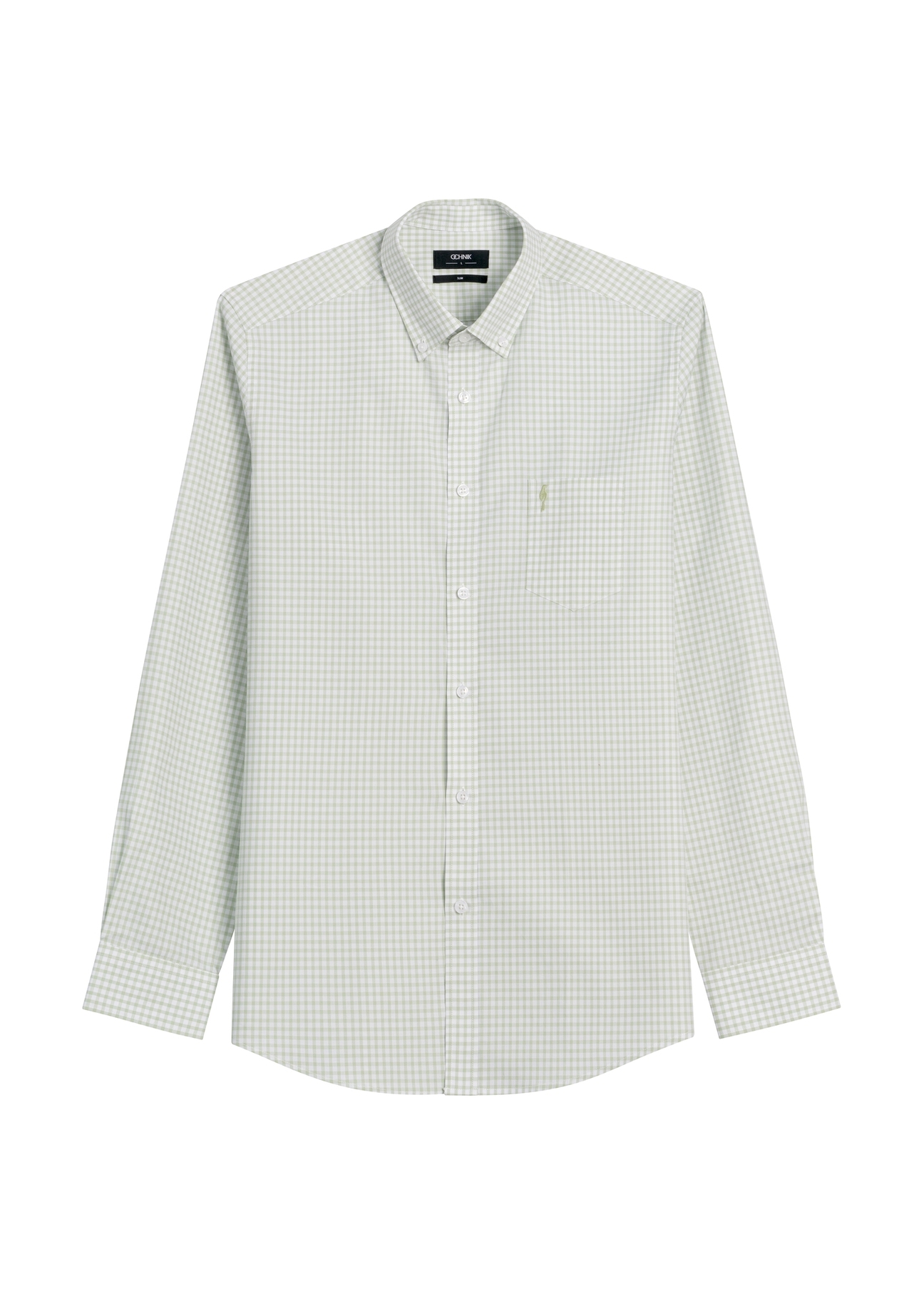 Bawełniana koszula męska w szałwiową kratkę KOSMT-0277-8F(W26) - widok produktu z przodu, na białym tle. 