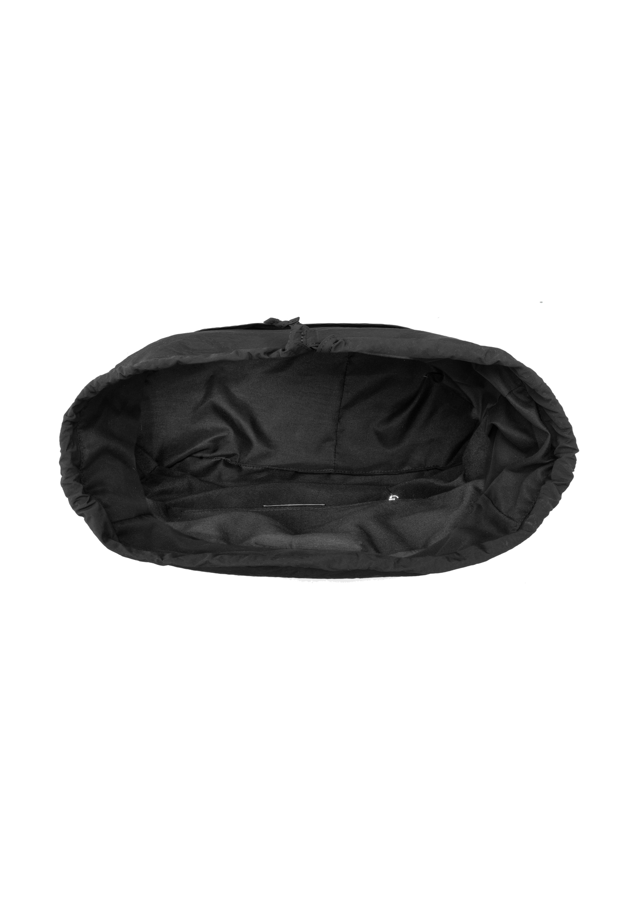 Czarna nylonowa torebka typu worek TOREN-0337-99(W26), widok produktu w środku na białym tle.