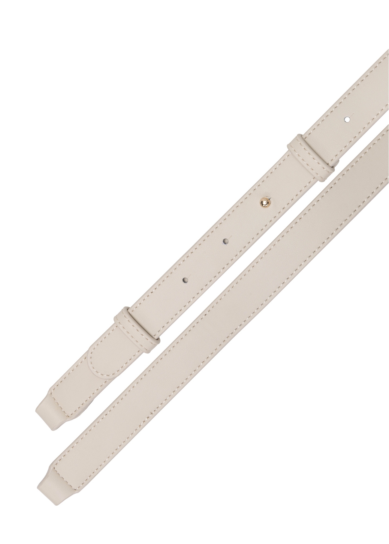 Mała beżowa torebka damska TOREC-0882-1B(W26), widok paska produktu na białym tle.