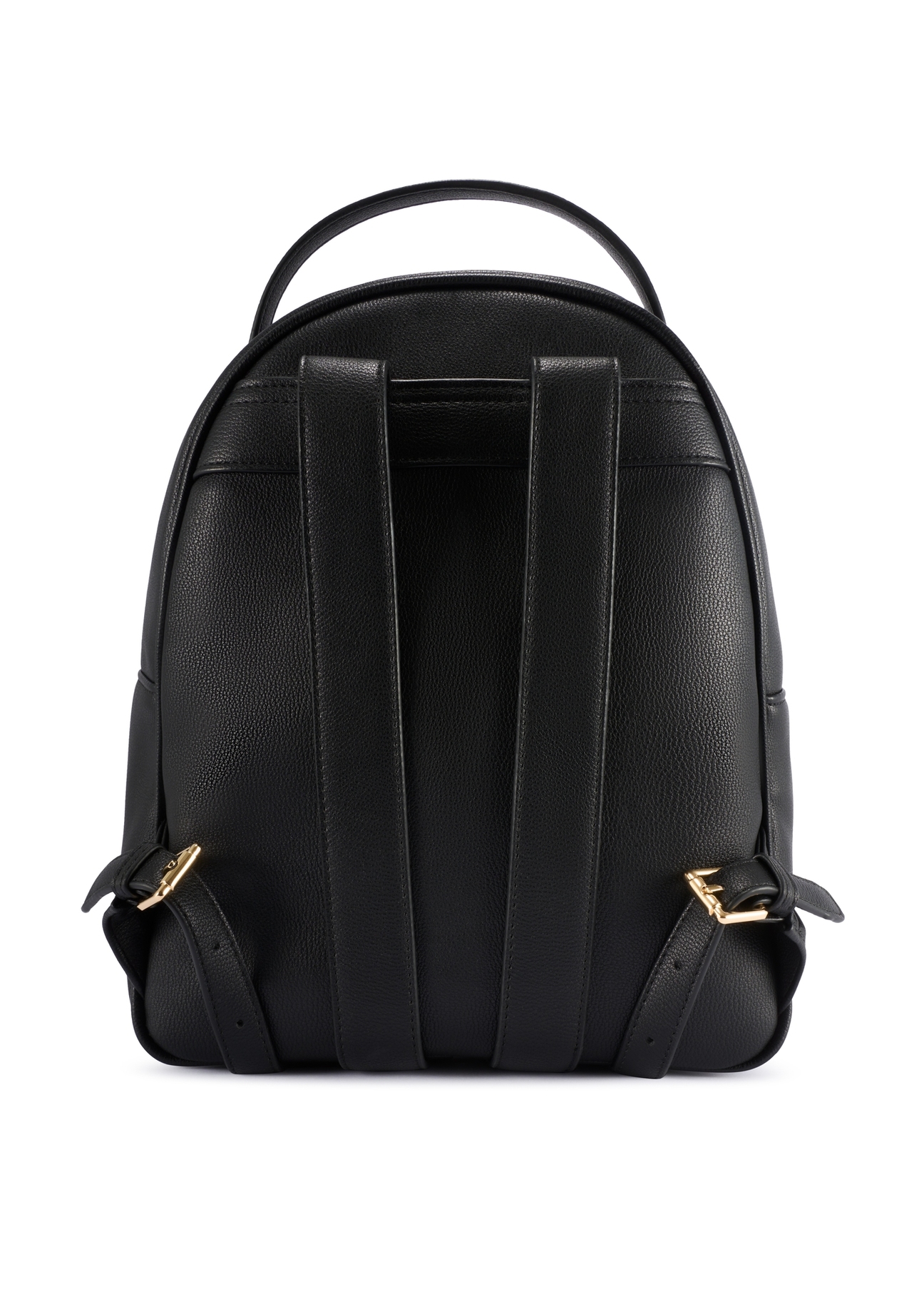 Czarny średni plecak damski croco TOREC-0920-9G(W26), widok produktu od tyłu na białym tle.