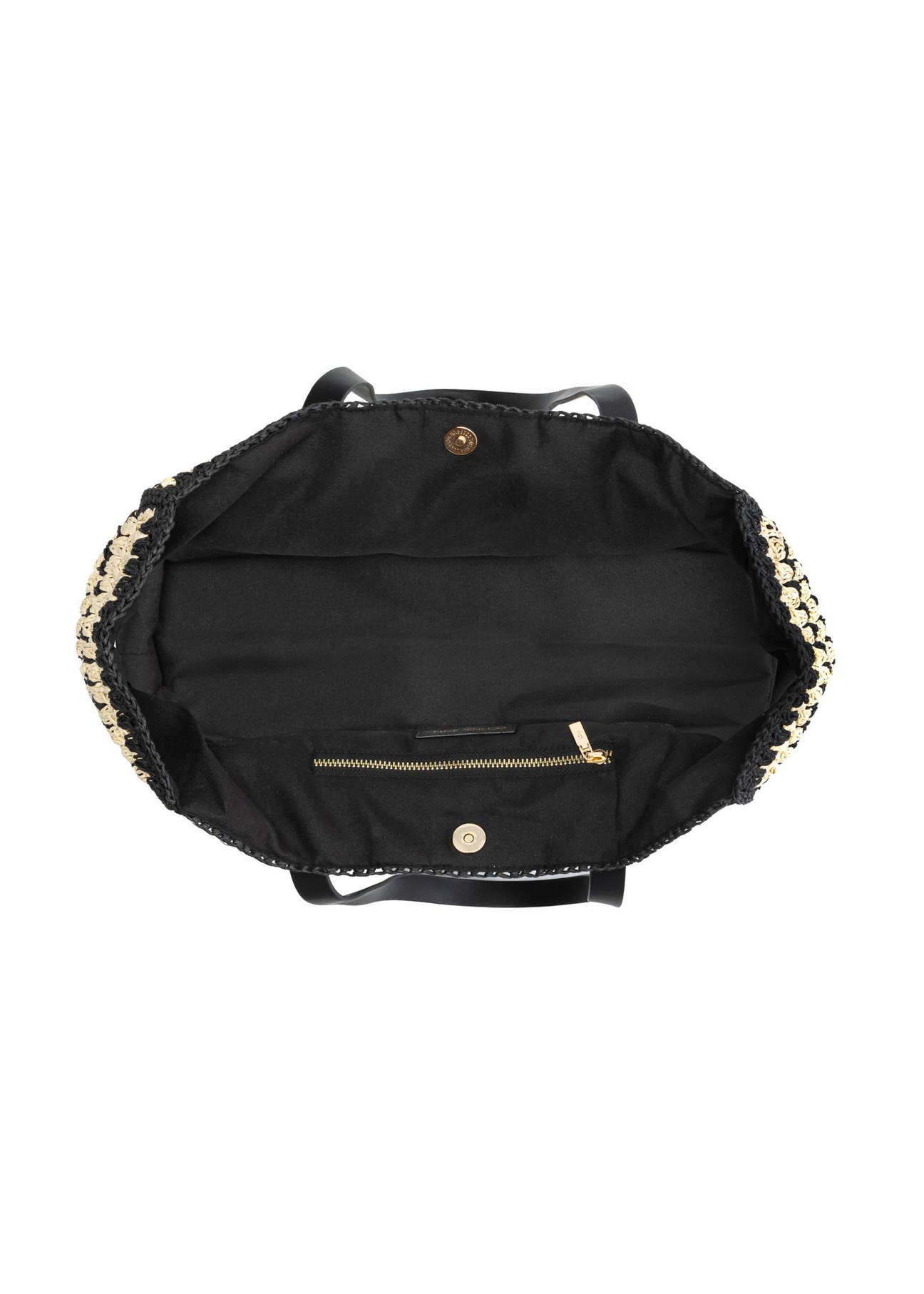 Torebka damska z naturalnej słomki TOREC-1226-1E(W26)- widok produktu z góry, na białym tle. 