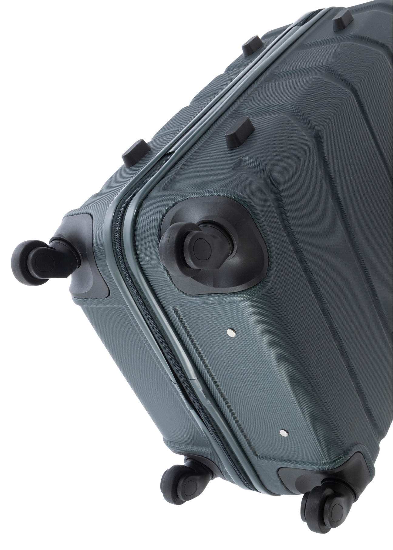 Walizka mała na kółkach WALAB-0077-8C-19(W26), widok kółek produktu na białym tle.