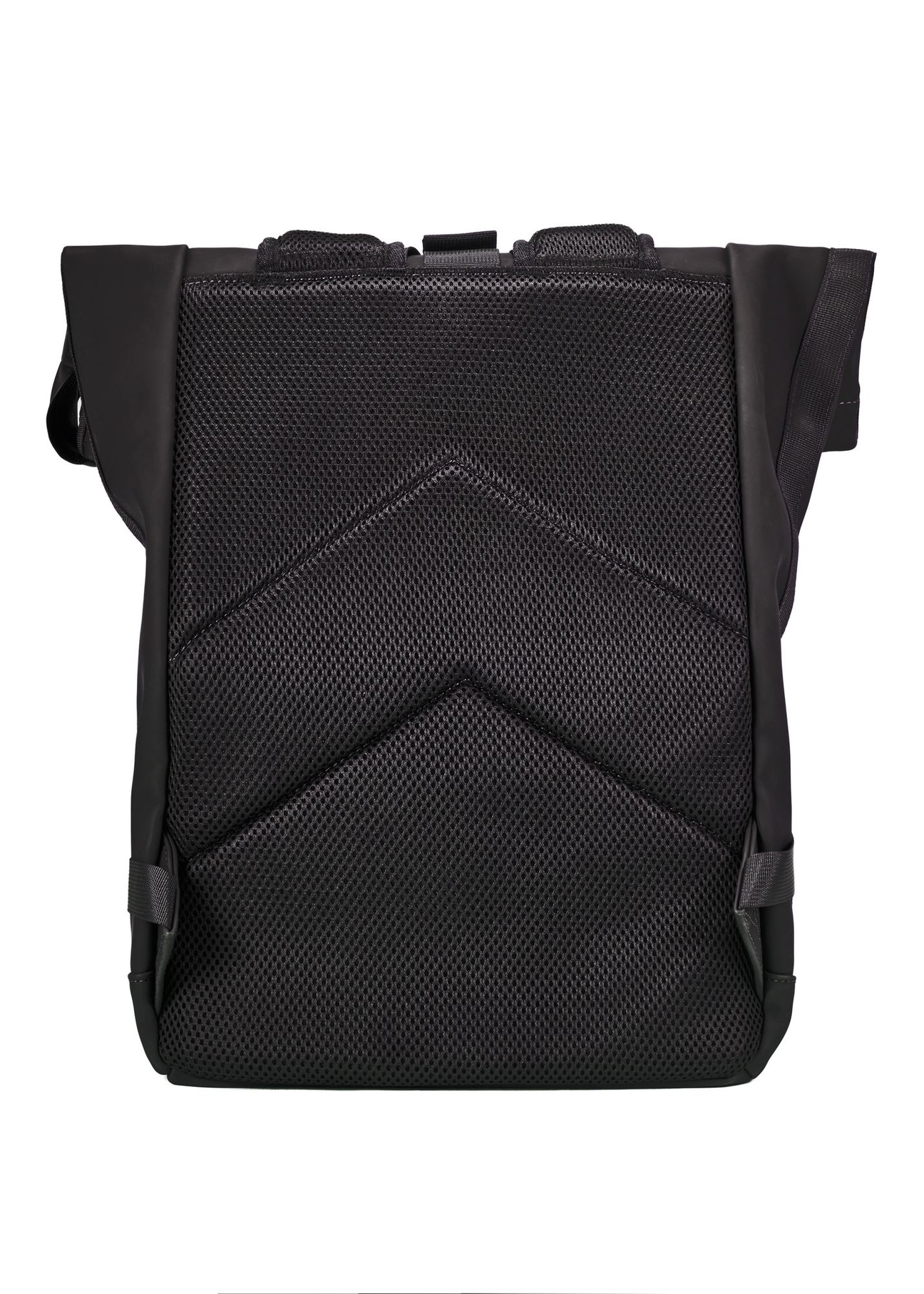 Czarny plecak męski PLCMN-0016-99(Z25) - widok produktu z tyłu na białym tle. 