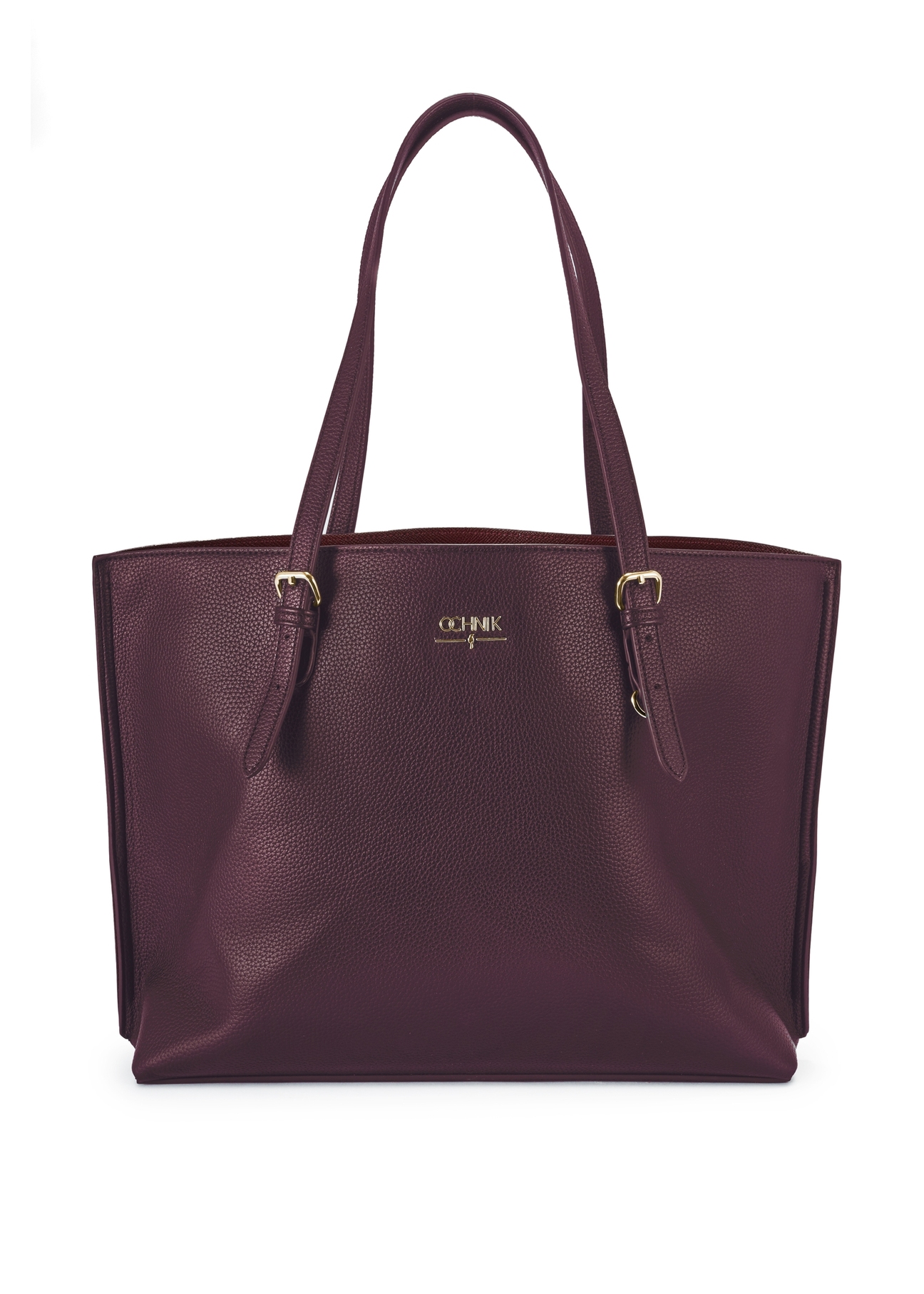 Bordowa duża torba shopper TOREC-1088-49(Z25)