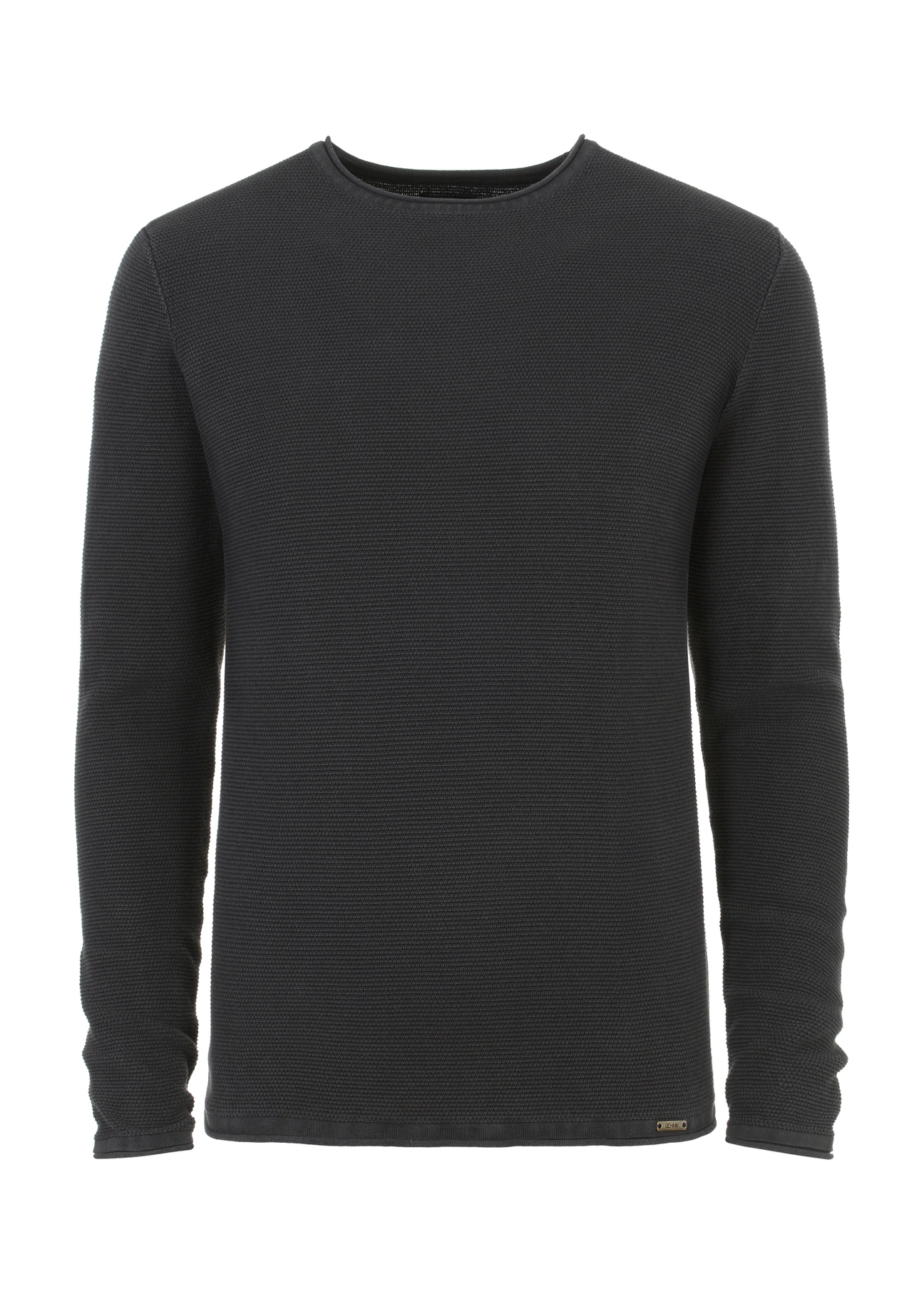 Grafitowy sweter męski basic SWEMT-0128-95(W23)-04