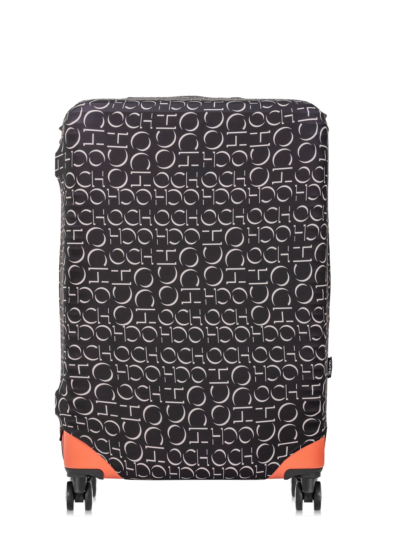 Pokrowiec na dużą walizkę z monogramem AW-013-0001-98-L(W25), widok produktu na walizce na białym tle.