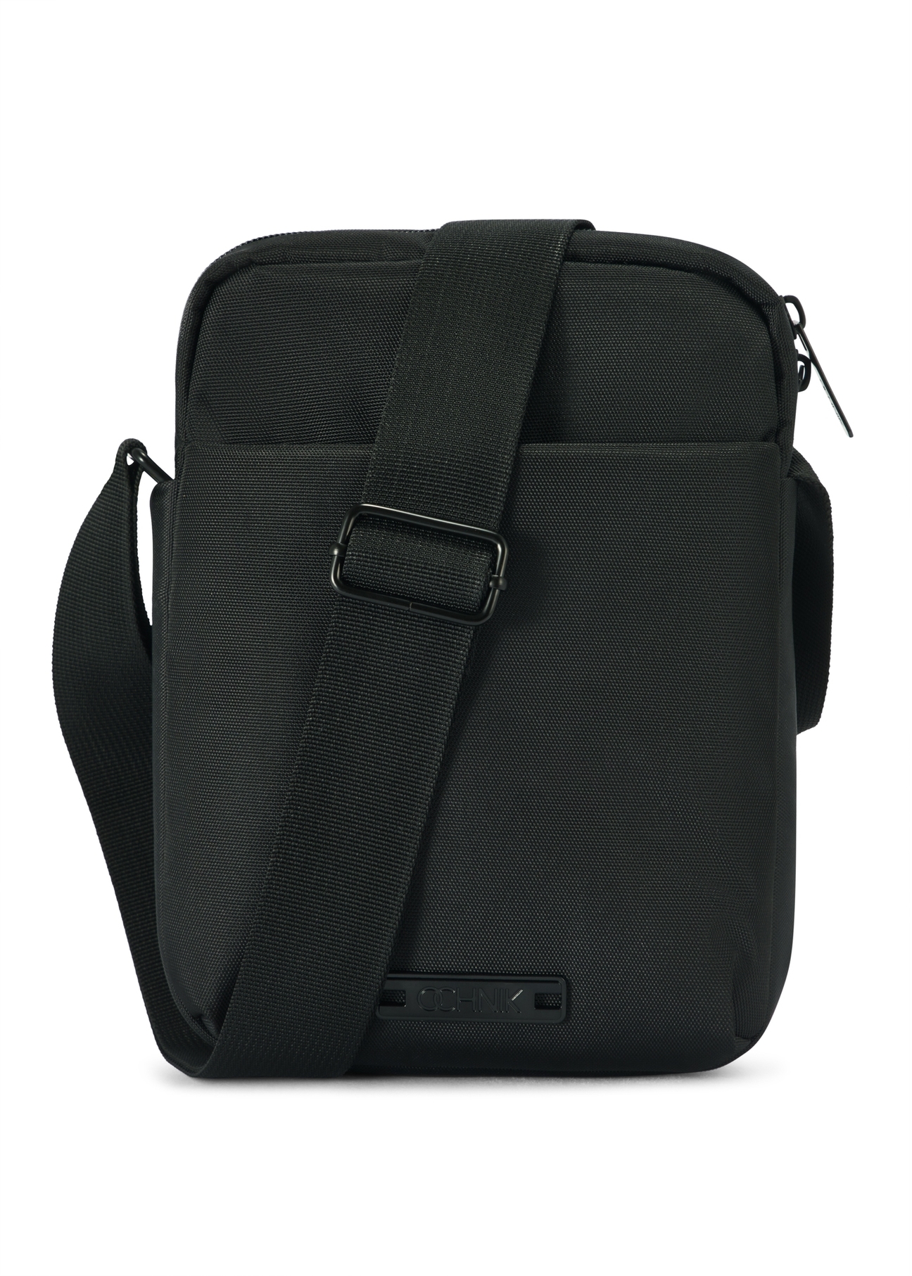 Czarna męska saszetka TORMN-0366-99(Z25), widok produktu od przodu na białym tle.