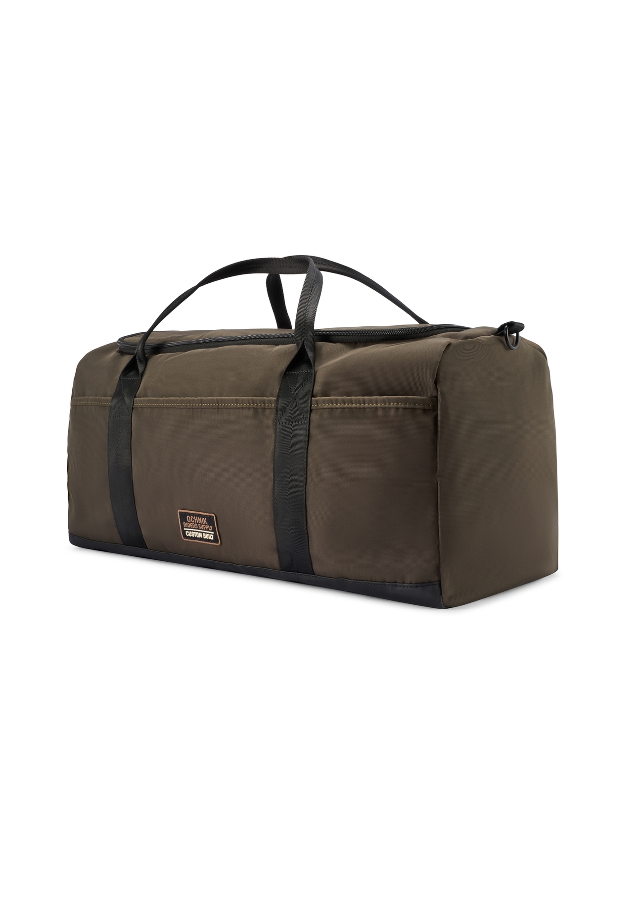 Torba podróżna w kolorze khaki TORMN-0417-8D(W26) - widok produktu po skosie, na białym tle.