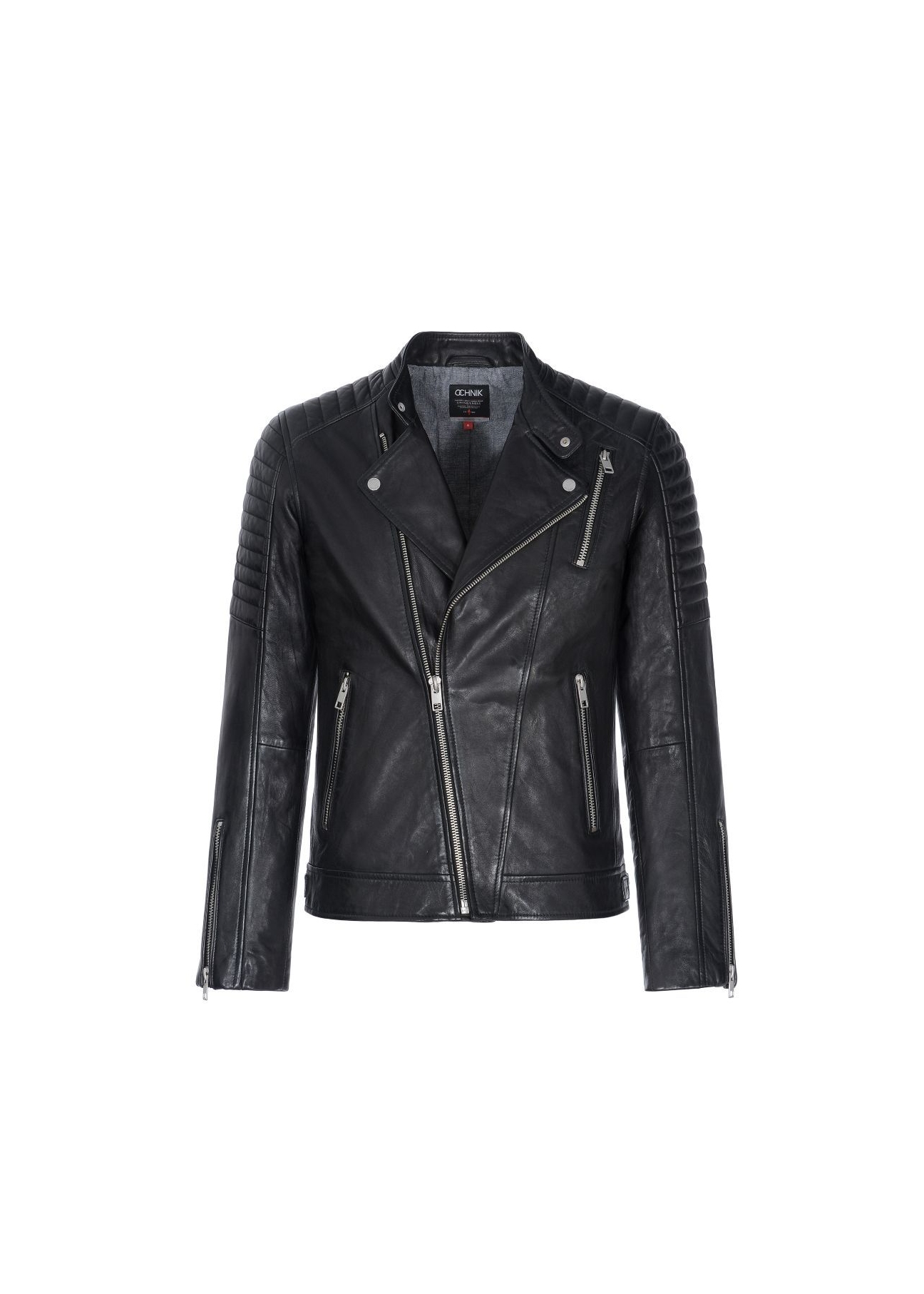 Skórzana ramoneska męska KURMS-0179-5427(KS)-03