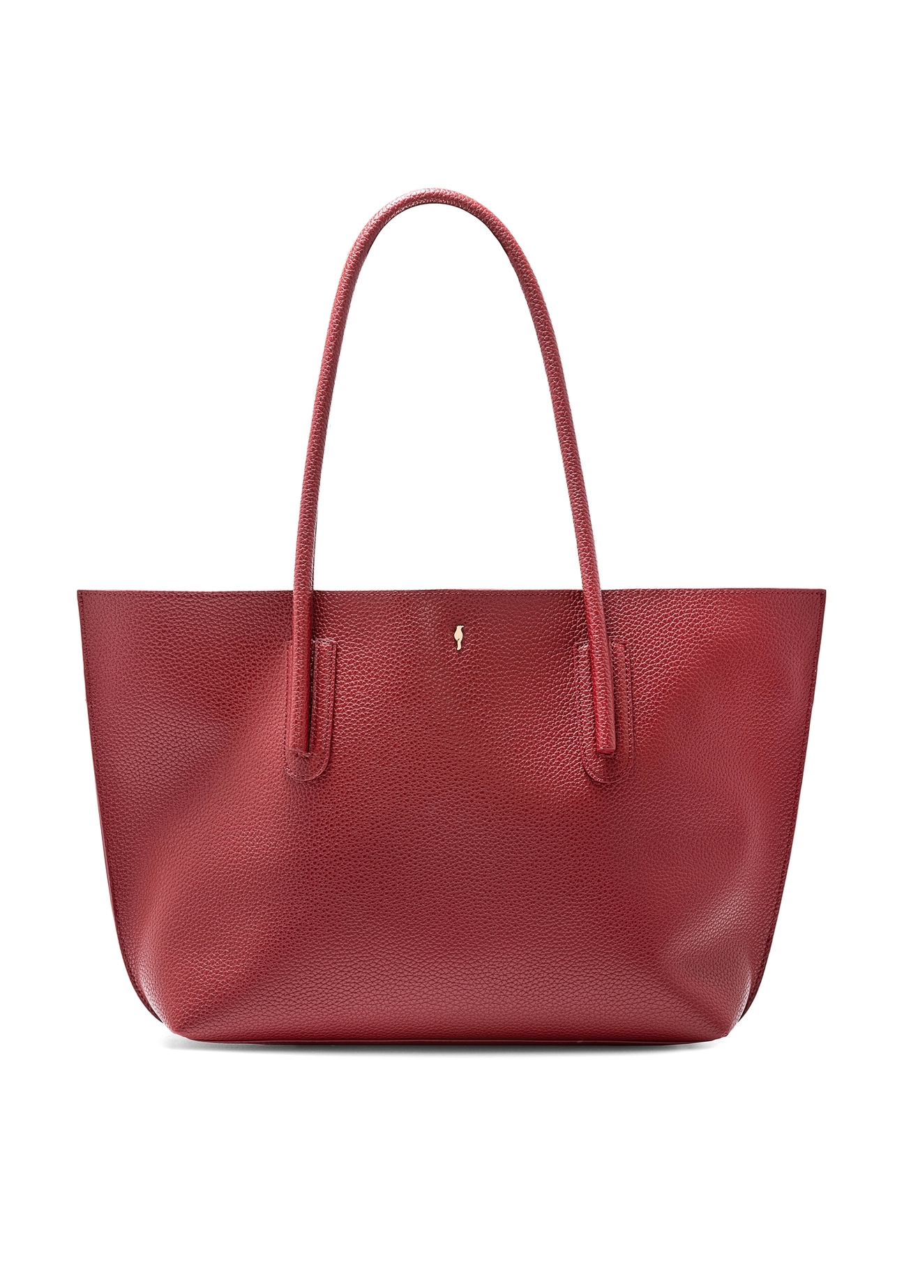 Czerwona torebka shopper damska TOREC-0938B-41(Z25), widok produktu od przodu na białym tle.