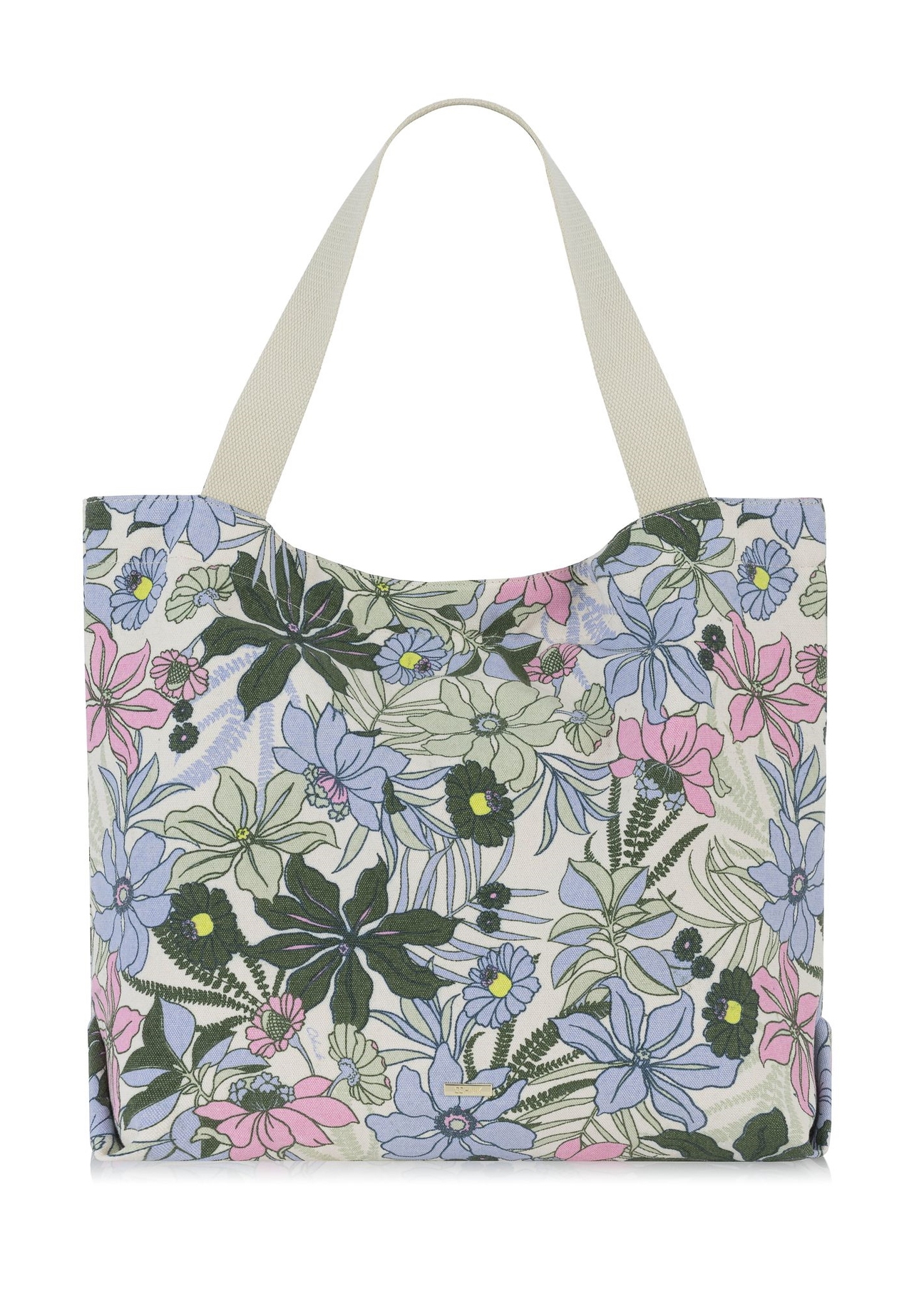 Torebka shopper w kolorowy kwiecisty wzór TOREN-0289-15(W24)-01