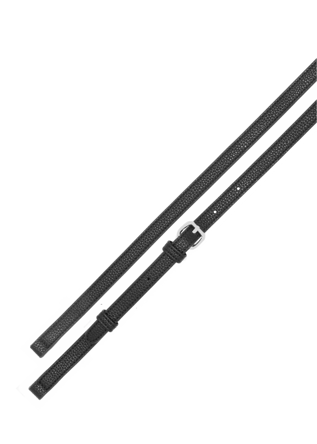 Torebka damska w kolorze czarnym TOREC-1284-9I(Z26), widok na odpinany pasek produktu na białym tle.