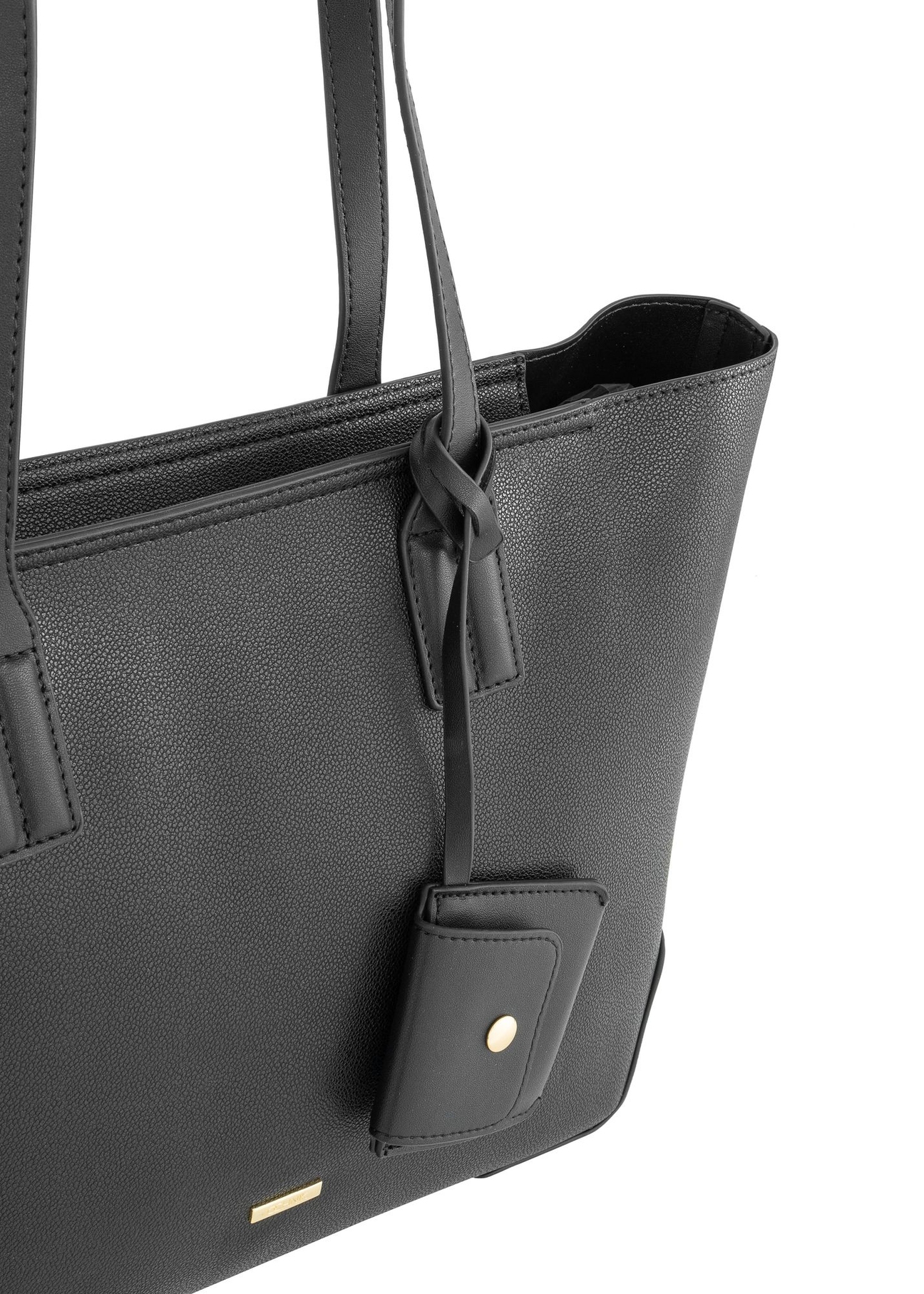 Czarna torebka shopper z imitacji skóry TOREC-0908-99(W24)-07
