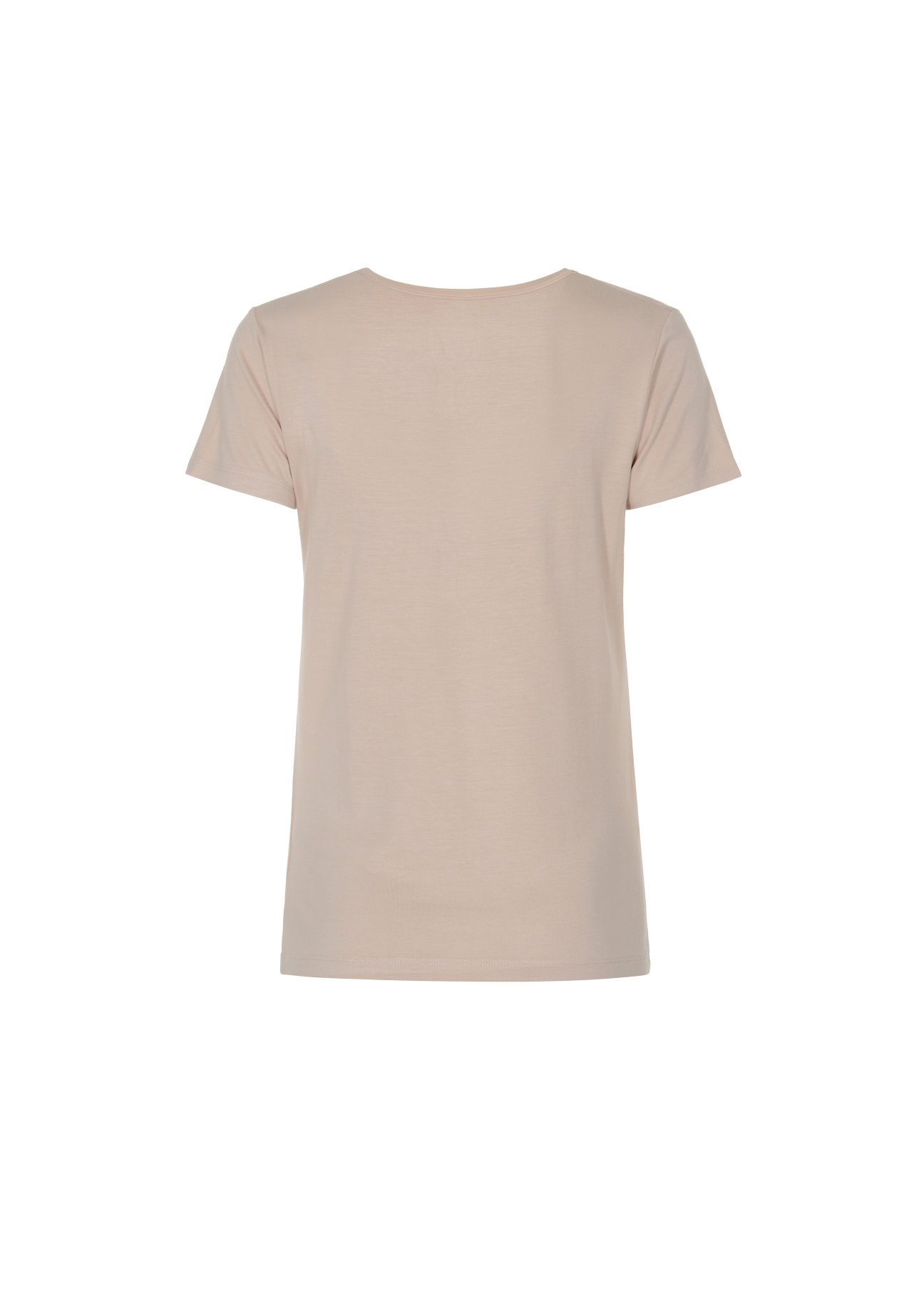 Beżowy T-shirt damski z wilgą TSHDT-0090-80(W22)-03