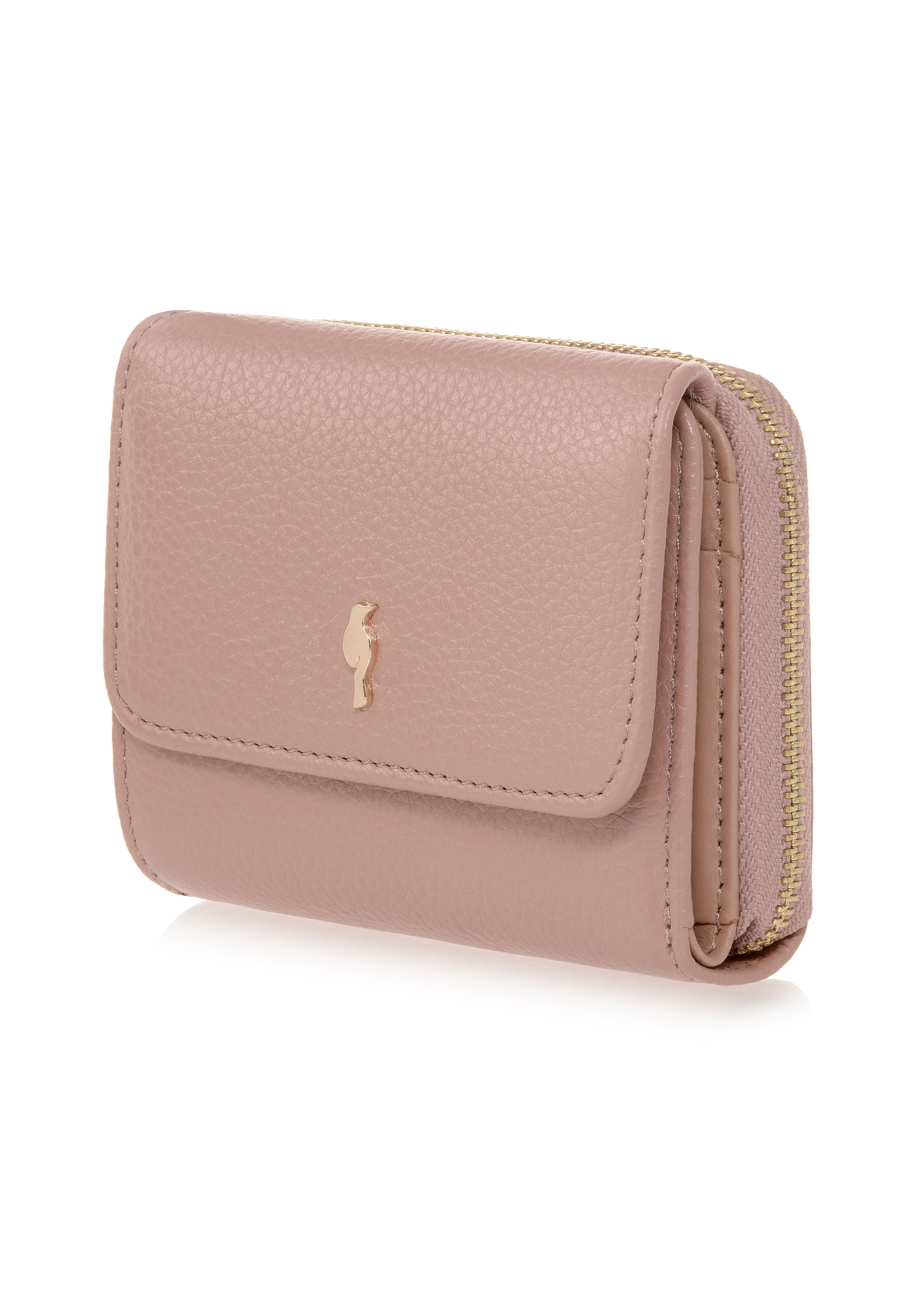 Mały różowy skórzany portfel damski PORES-0802A-31(W23)-03