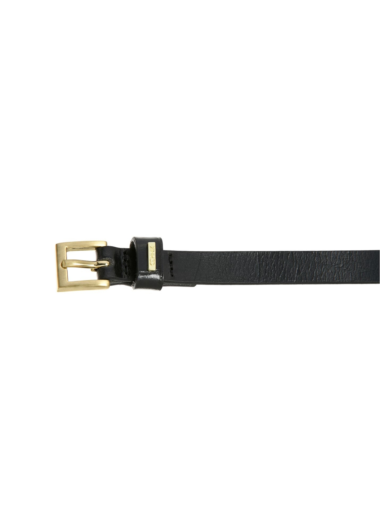 Cienki czarny skórzany pasek croco damski PASDS-0302-97(W24)-03